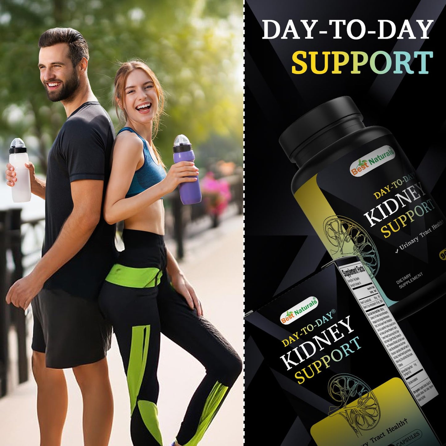 Best Naturals Day-to-Day Kidney Support with Cranberry Fruit, Vitamin C, B12, D-Mannose, Uva Ursi, Juniper Berry, Parsley Leaf Capsules 90 Count