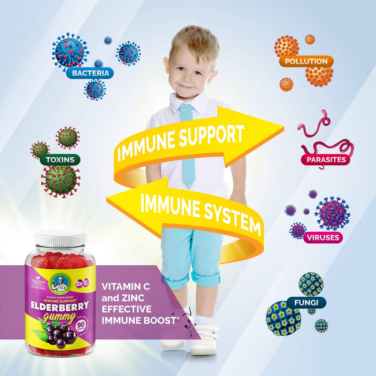 DR. MORITZ Elderberry Gummies for Kids and Toddlers Gummy 90 Count
