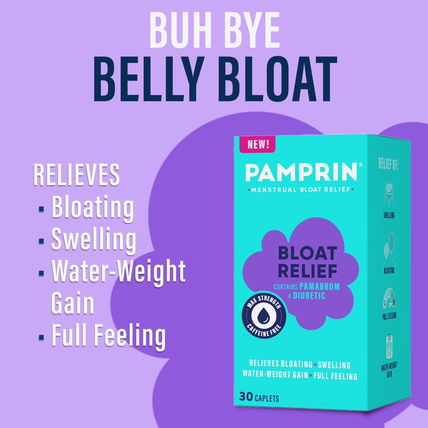 Pamprin Bloat Relief Caplets 30 Count