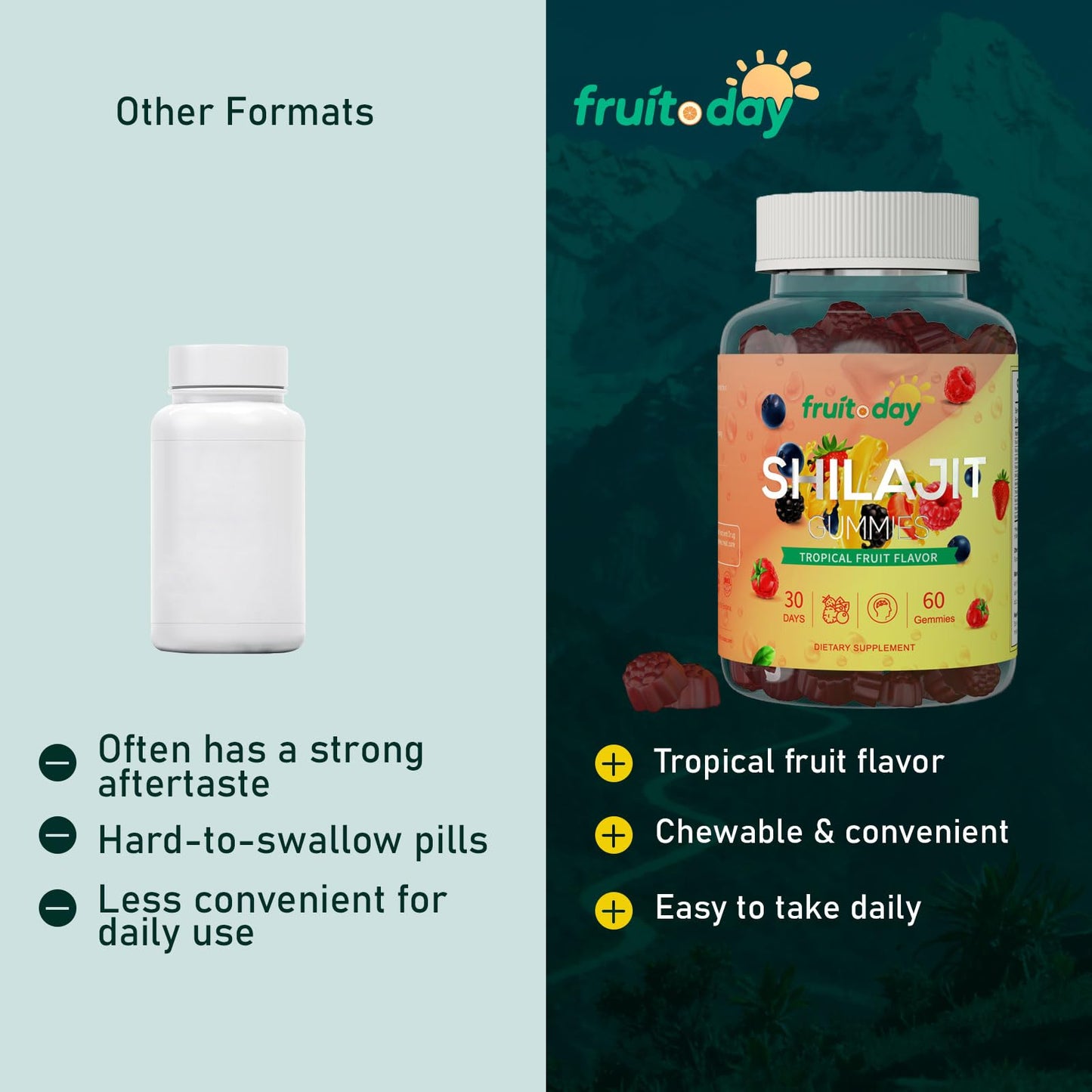 Fruitoday Himalayan Shilajit Gummies, 1 Count