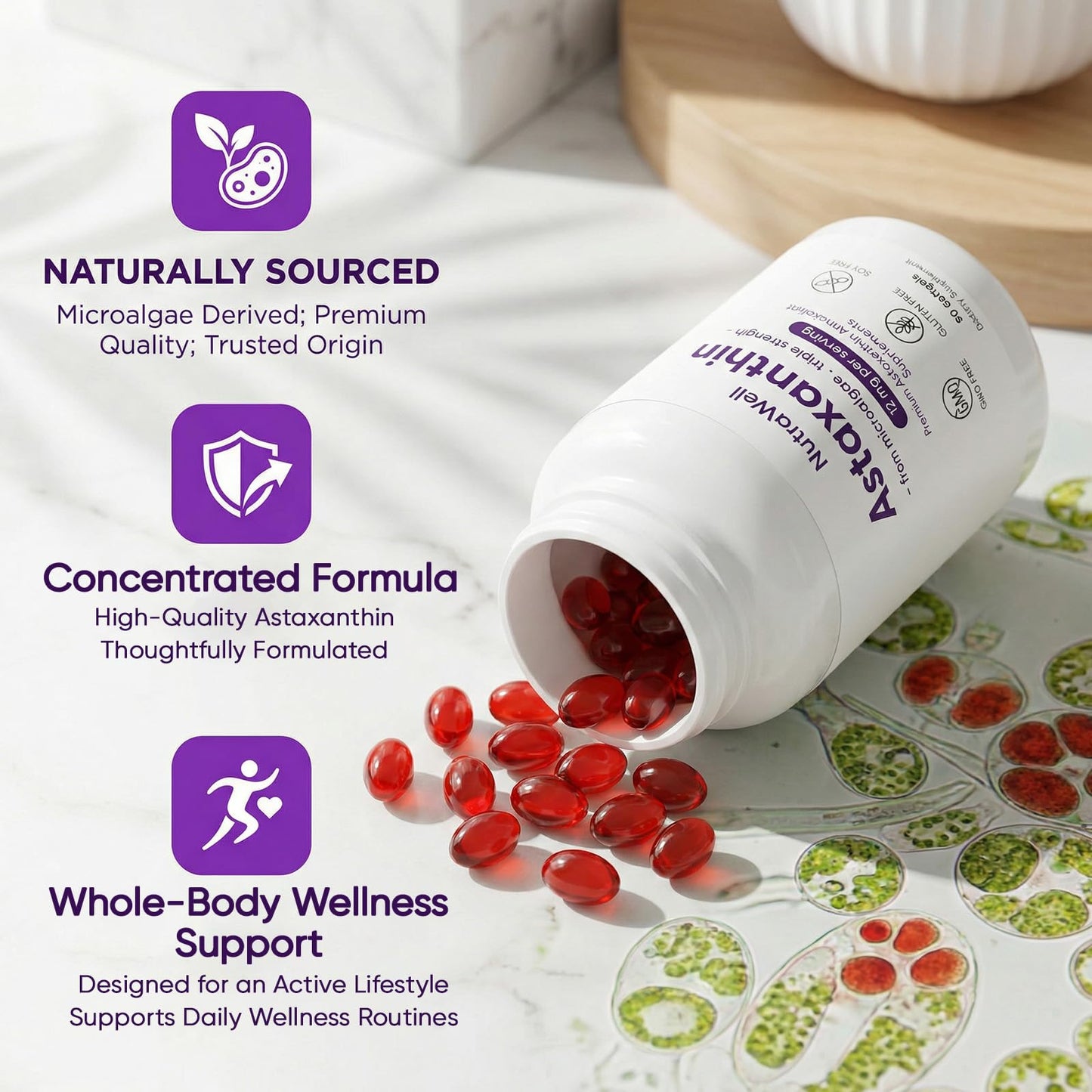 VISIOVANCE Nutrawell Astaxanthin Softgels 90 Count