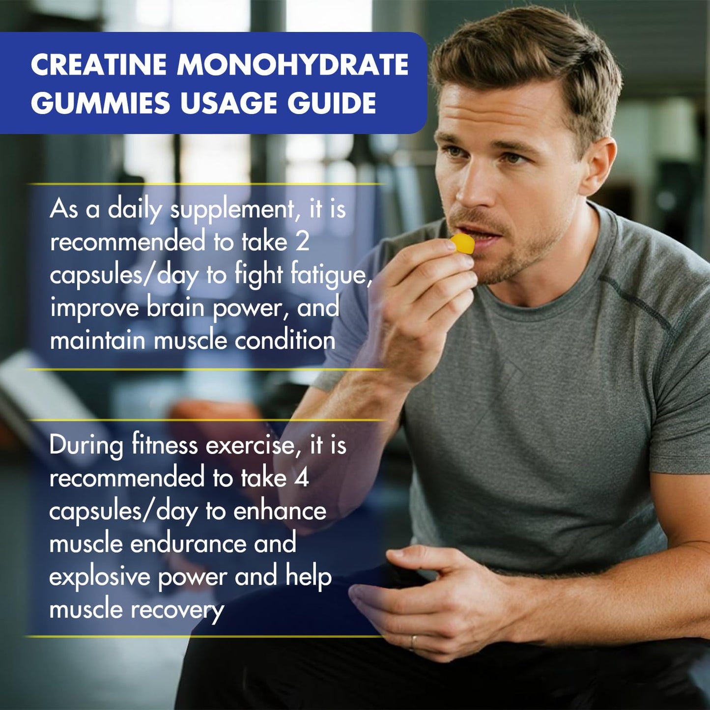 Careleaf Creatine Monohydrate Gummies, 60 Count