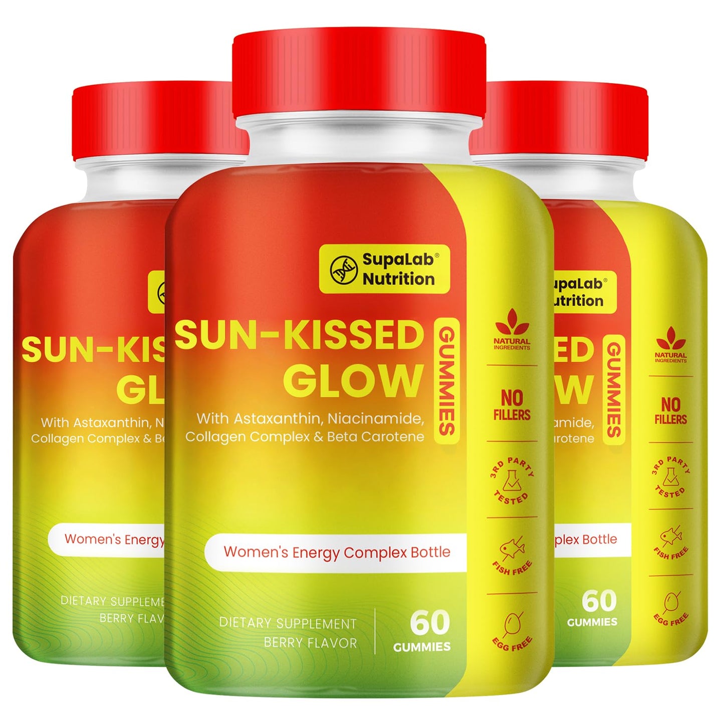 MEGNETA Tanning Gummies with Astaxanthin and Vitamin E, 180 Gummies