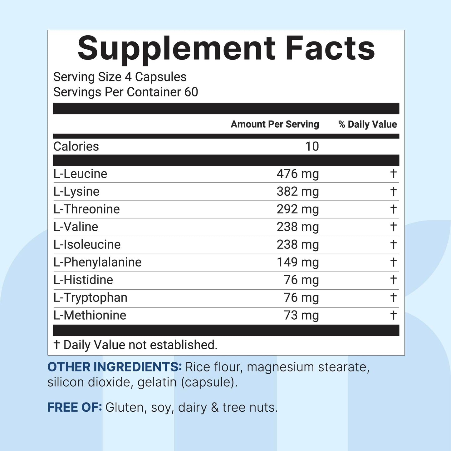 Micro Ingredients Essential Amino Acids 2,000mg Per Serving Capsules 240 Count