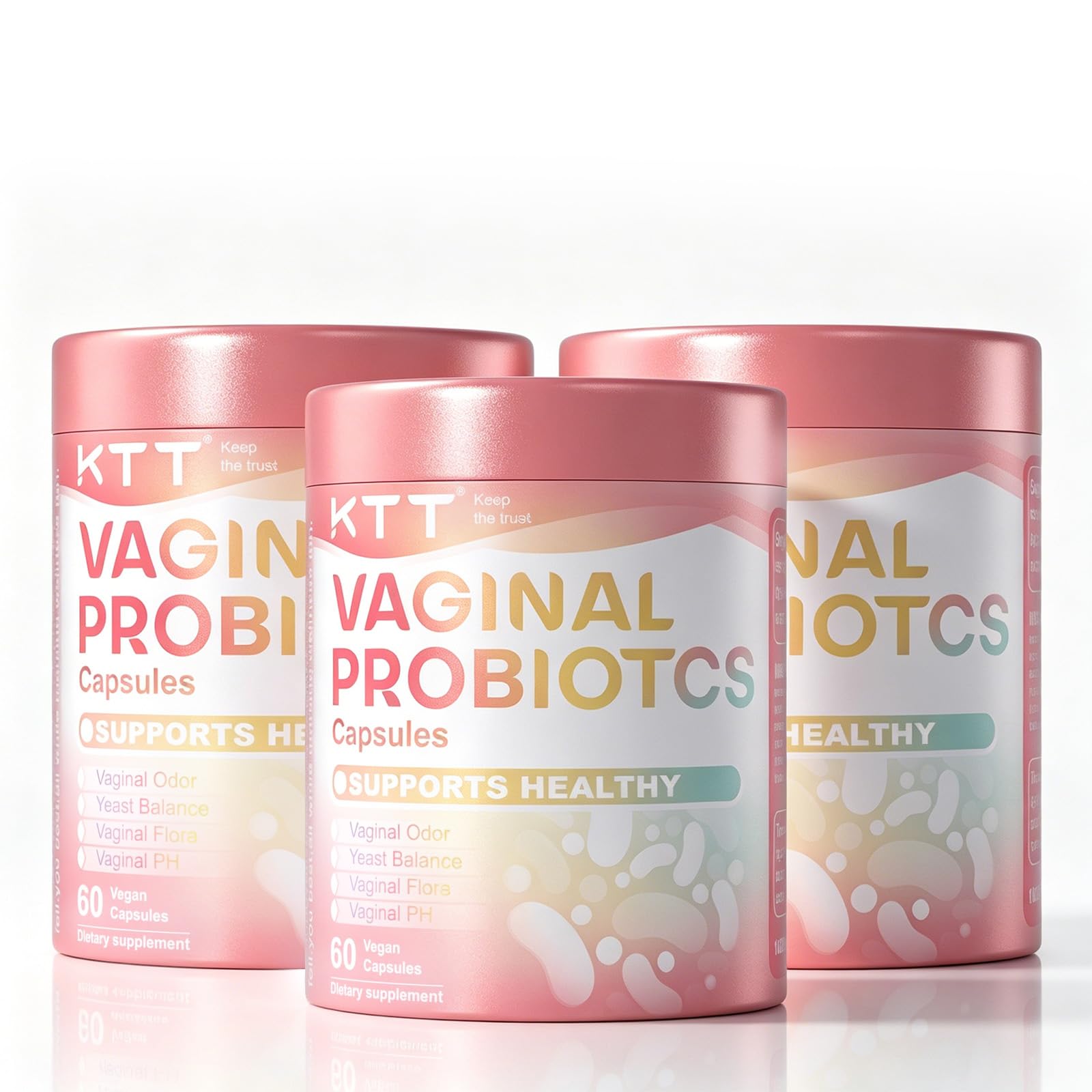 KTT Probiotics Women Vaginal Probiotics URO Viginal Probiotic Prebiotics and Probiotics for Feminine Health 5B CFU 4 Strains Lactobacillus pH Balance Gut & Immune Support Shelf Stable 180 Capsules