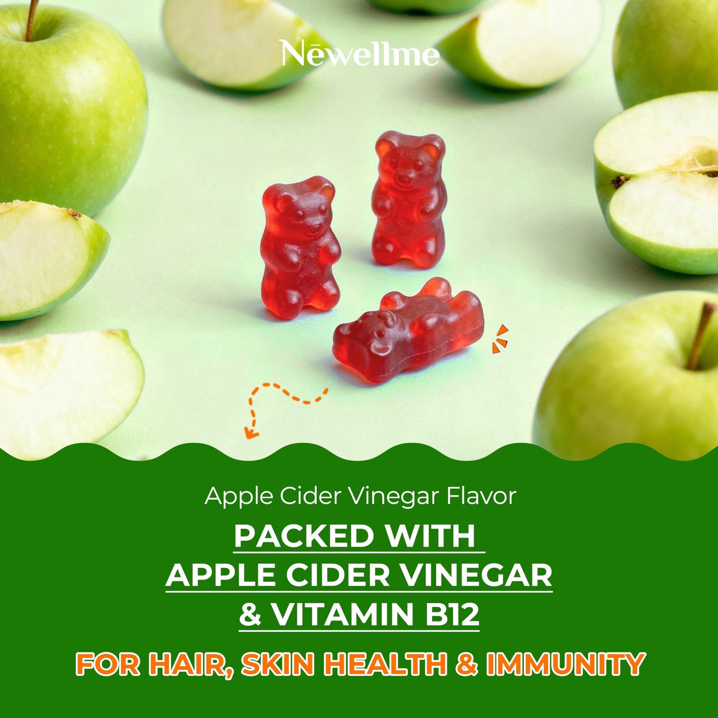 NEWELLME ACV Gummies with the Mother & B12 Gummy, 180 Count