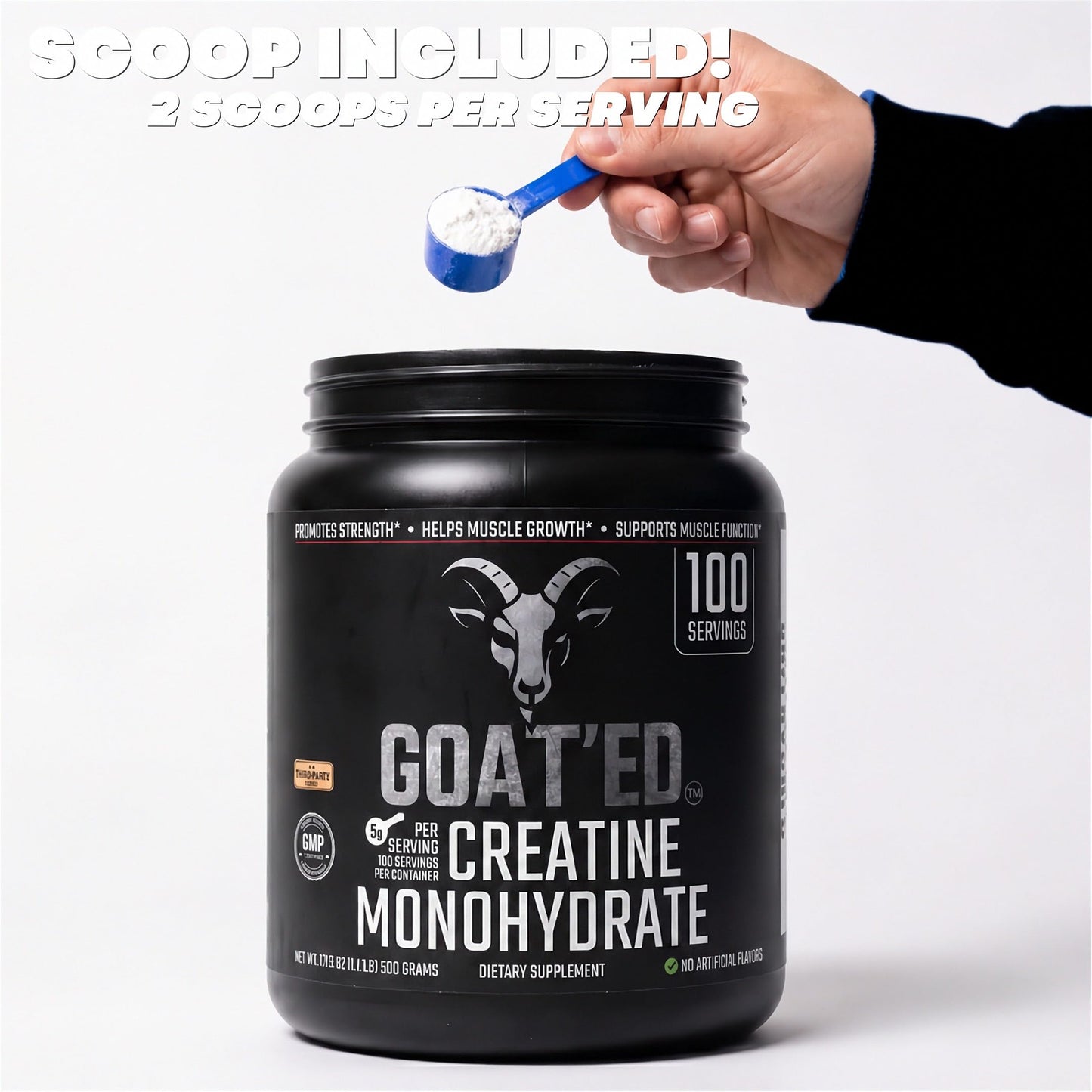 GOAT'ED Creatine Monohydrate Powder 17.6 oz