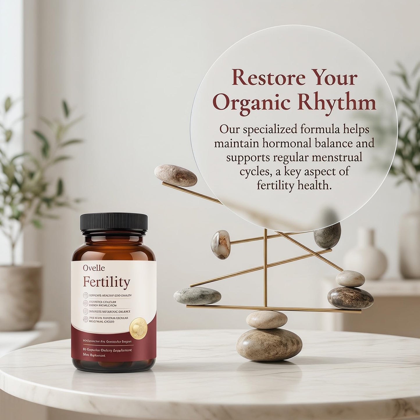 OVELLE FERTILITY Supplement for Women, Hormonal Balance & NAD+ Energy Support, 1 Capsule