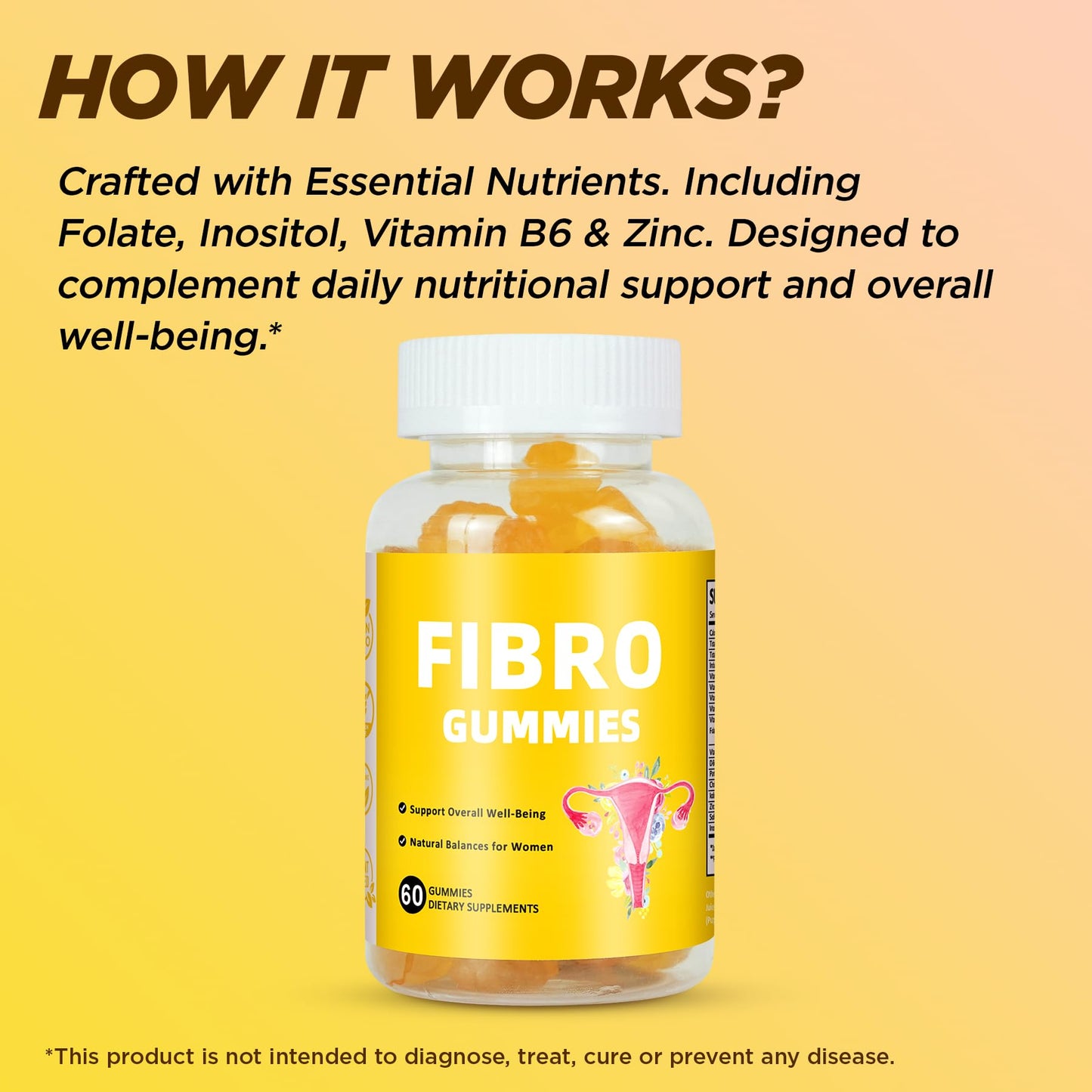 Aromlife Fibro Inositol Gummies with Folate & Vitamins B6 & B12, 60 Gummies