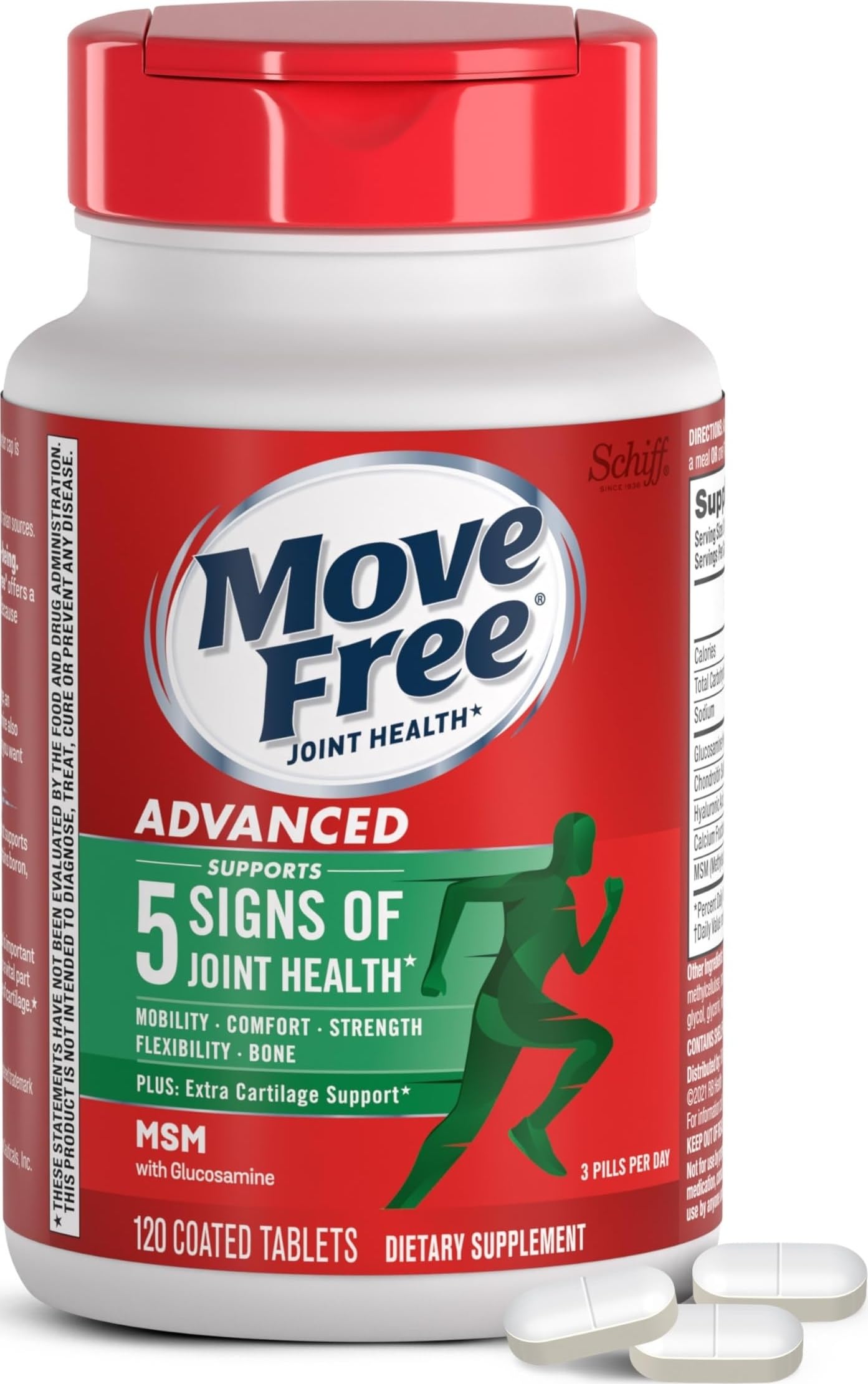Move Free Advanced Joint Support, Glucosamine, Chondroitin + MSM Tablets 120