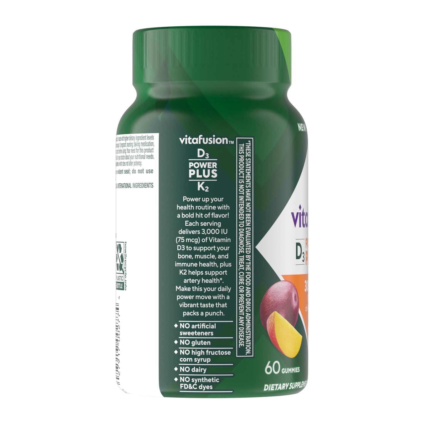 Vitafusion Power Plus Vitamin D3 K2 Gummies, 60 Count