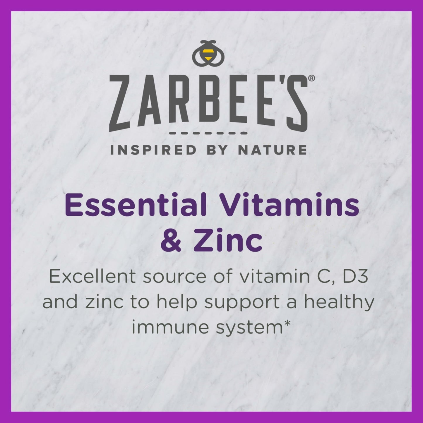Zarbee's Kids Immune Support Vitamin C, D & Zinc Daily Immunity Vitamins for Children 4+ Years, Chewable Tablets, 28 Count