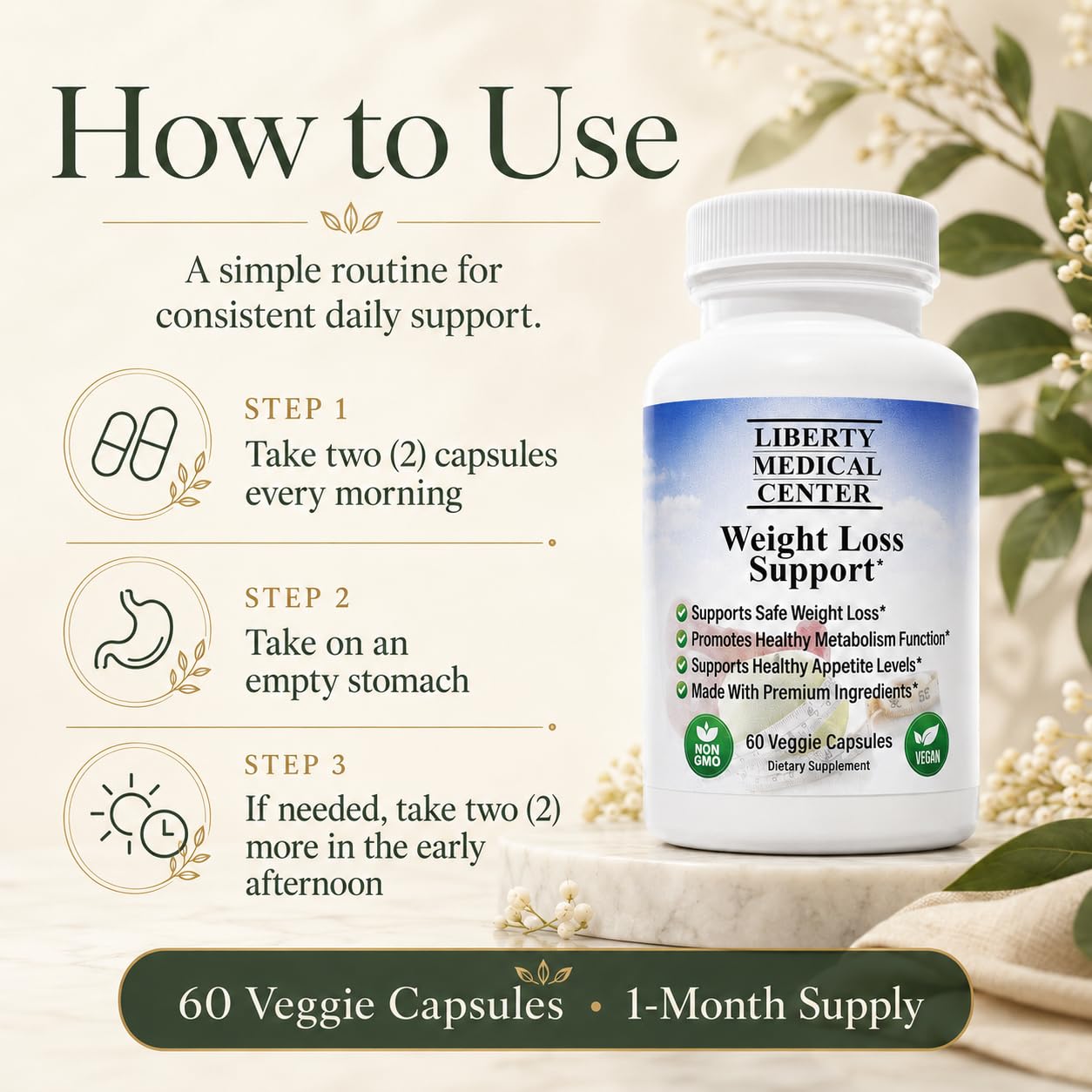 Liberty Medical Center Doctor Recommended Healthy Weight Loss Supplement Capsule 60 Count