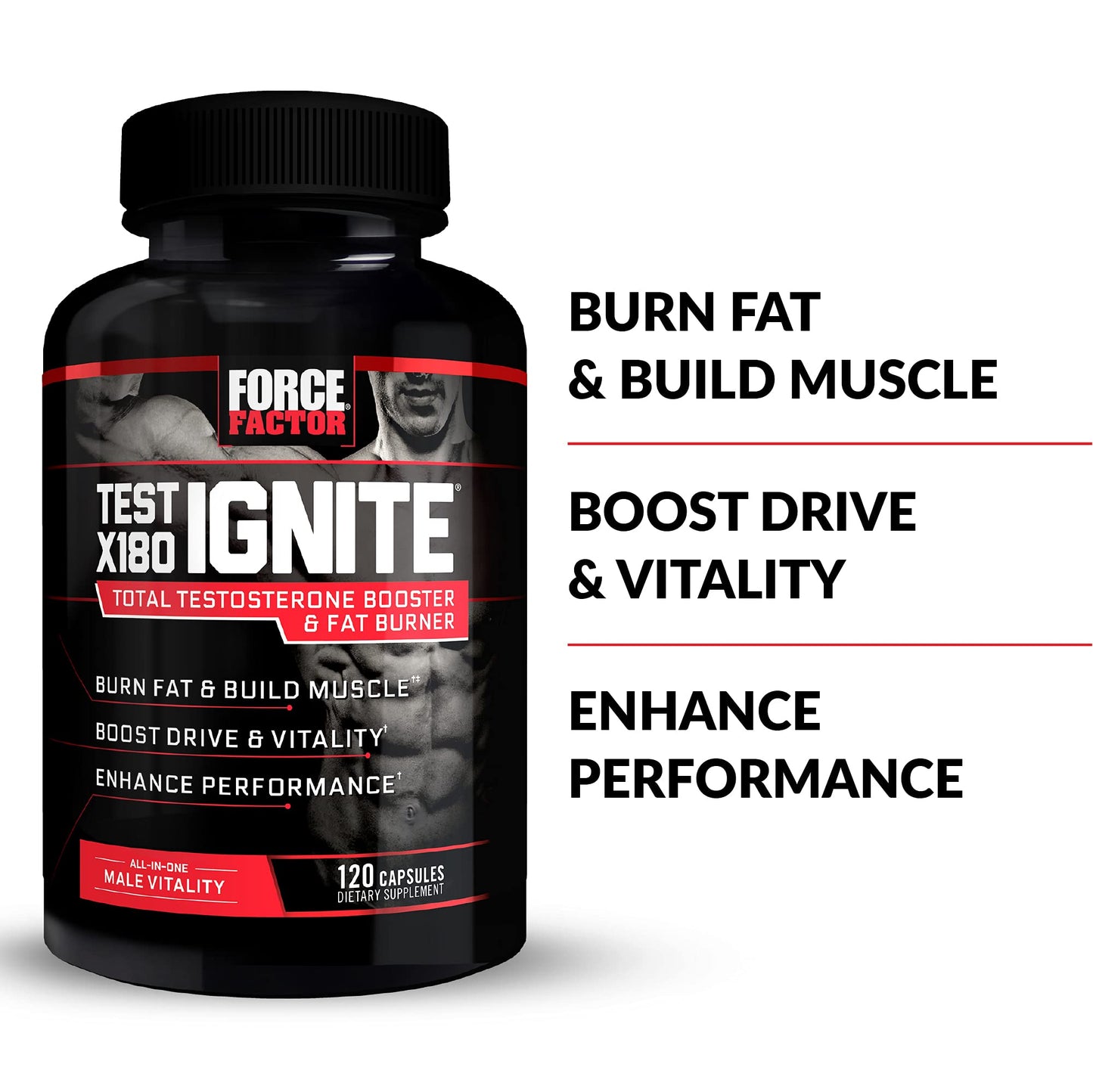 Force Factor Test X180 Ignite Capsules 240 Count