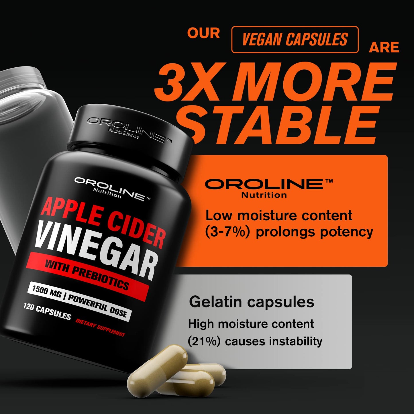 OroLine Nutrition Apple Cider Vinegar Capsule 120 Count