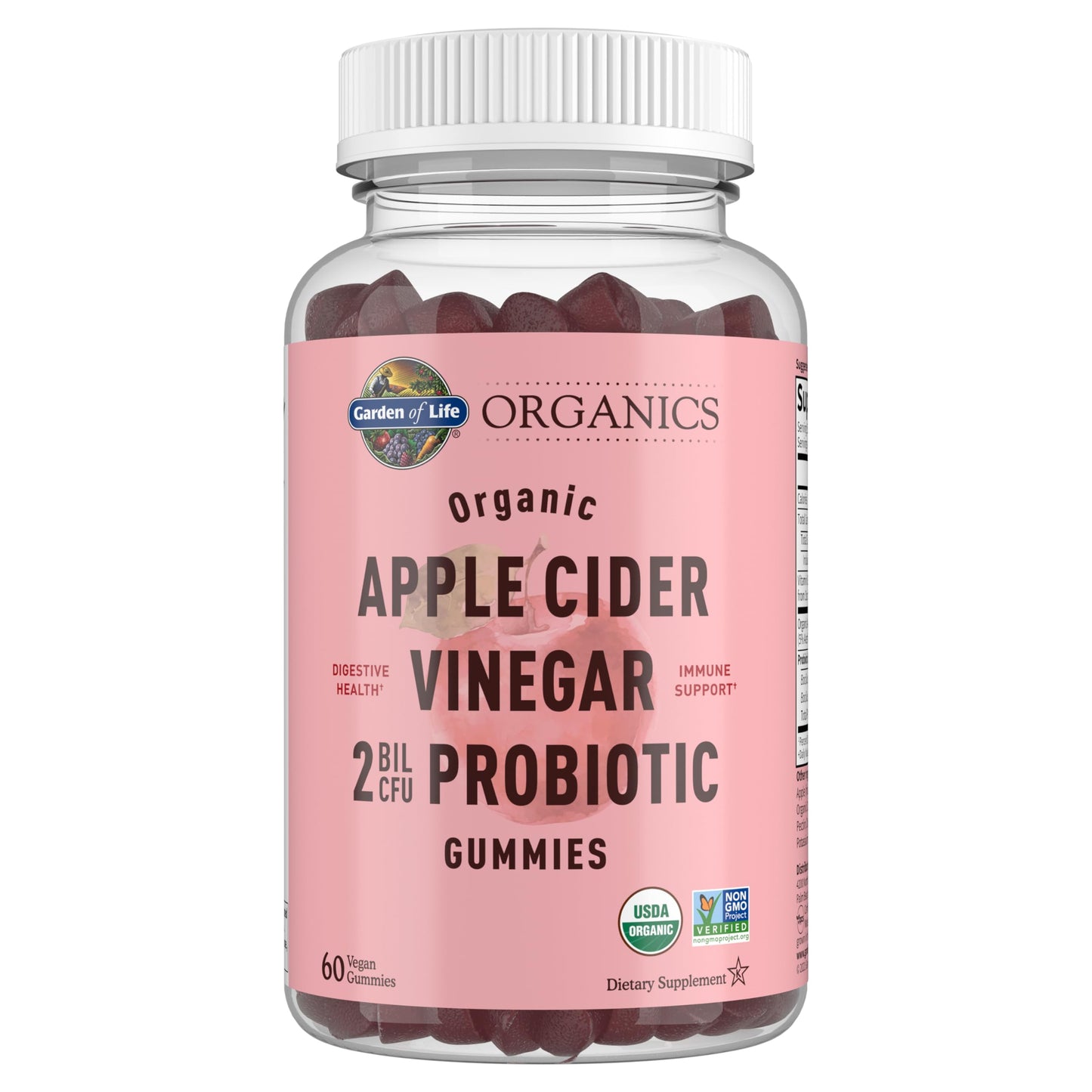 Garden of Life Apple Cider Vinegar Probiotic Gummies, 60 Count