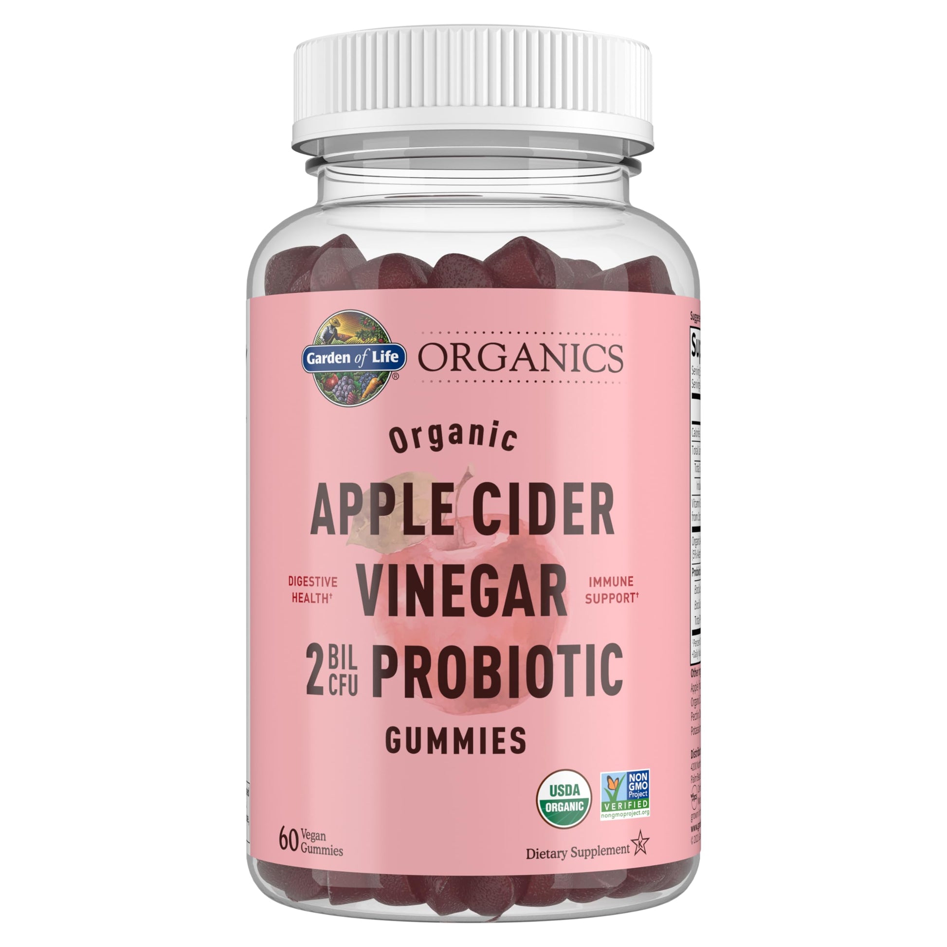 Garden of Life Apple Cider Vinegar Probiotic Gummies, 60 Count