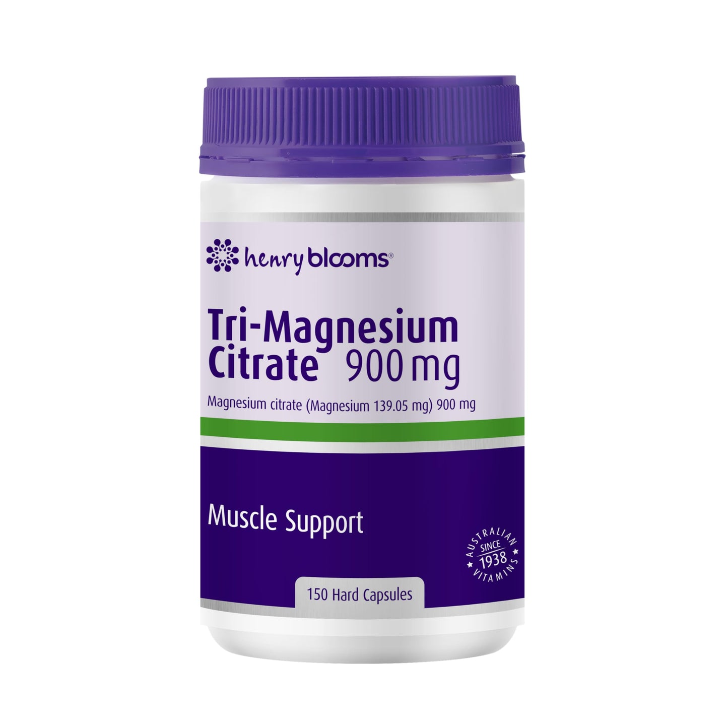 Henry Blooms Tri-Magnesium Citrate 900mg Capsules 1 Count