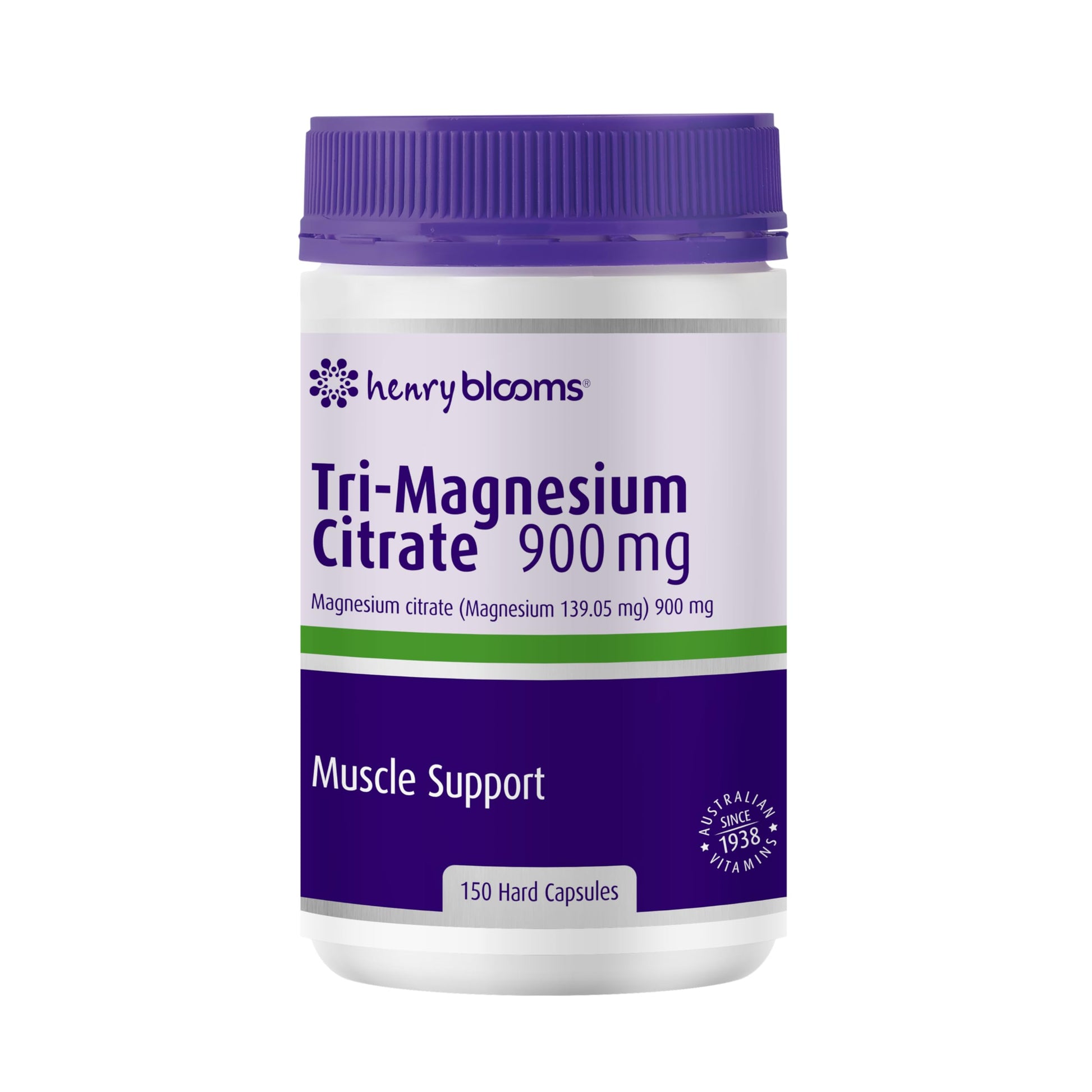 Henry Blooms Tri-Magnesium Citrate 900mg Capsules 1 Count