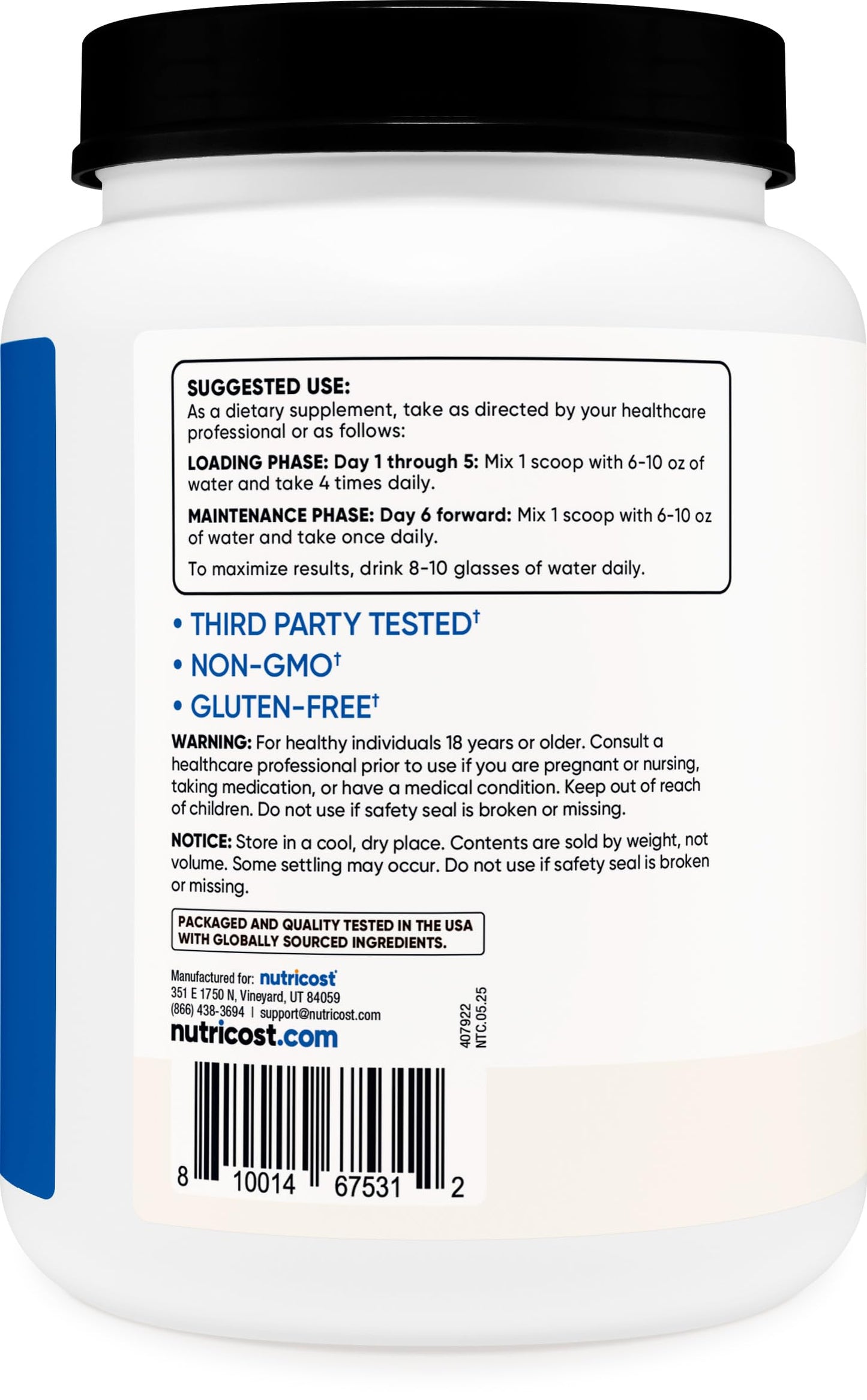 Nutricost Creatine Monohydrate Micronized Powder 1000 Gram Pack of 1