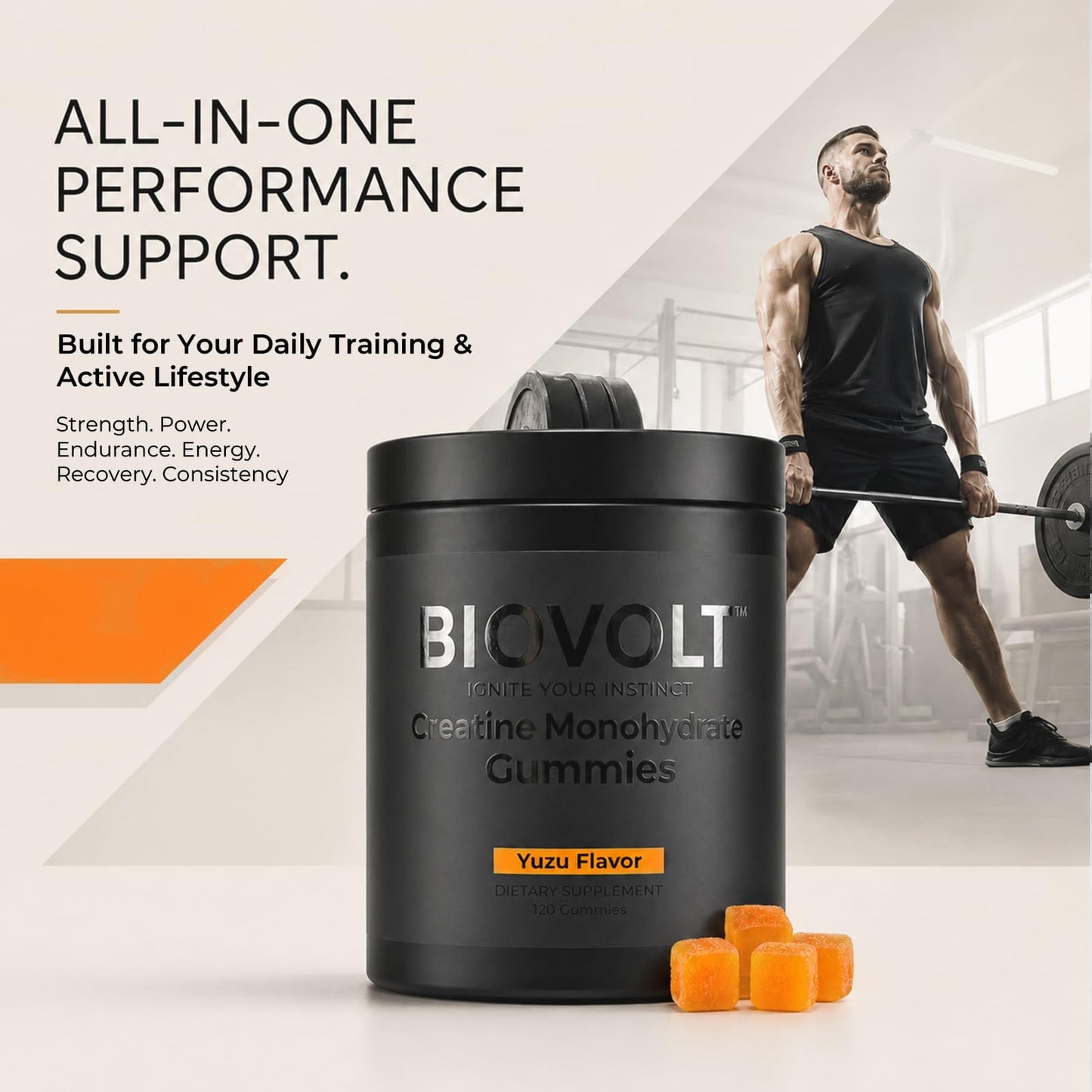 BIOVOLT Creatine Monohydrate 5000mg Gummies 360 Count