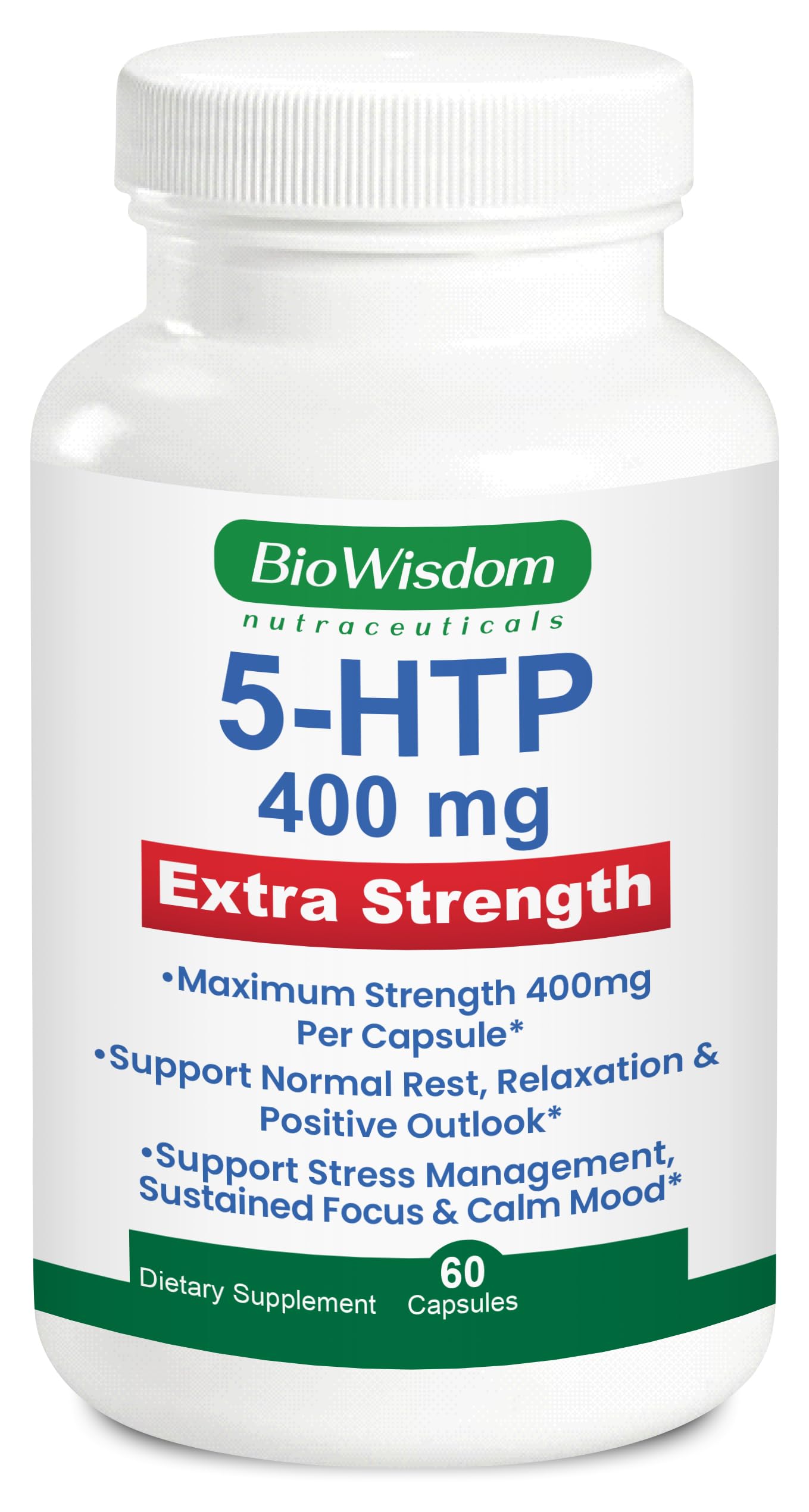 BioWisdom Nutraceuticals 5-HTP 400mg Capsule, 60 Count