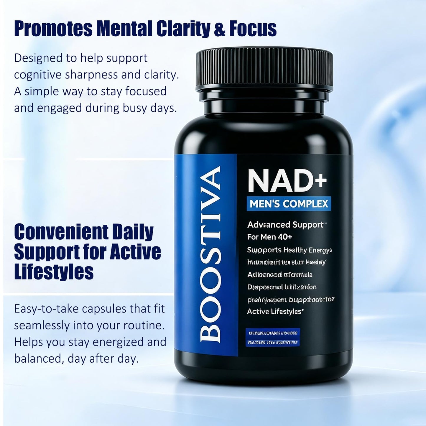 Metadermic Boostiva Liposomal NAD+ for Men, with Ceylon Cinnamon, Daily Wellness Support, Men 40+, Dietary Supplement, 1 Capsule