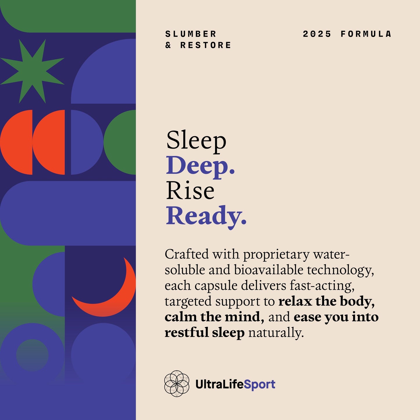 Ultra Life Sport Slumber & Restore – Natural Bedtime Supplement – 40 Capsules