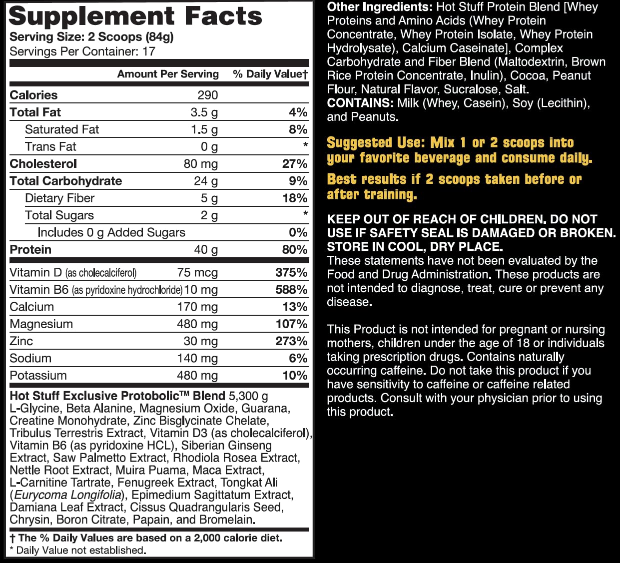 Hot Stuff Nutritionals Potentiating Protein Whey Protein Powder 50.2 Servings