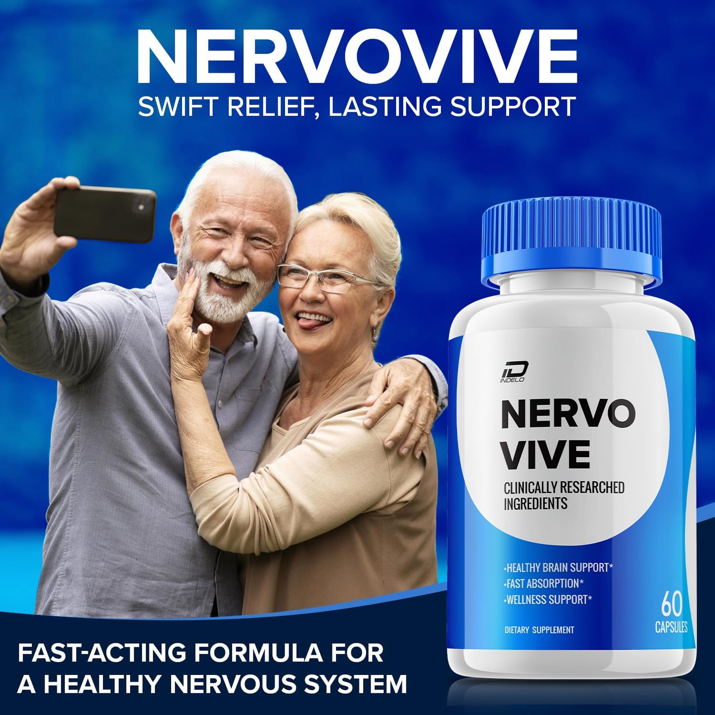 Indelo Nervo Vive Brain Supplement Capsules, 60 Count