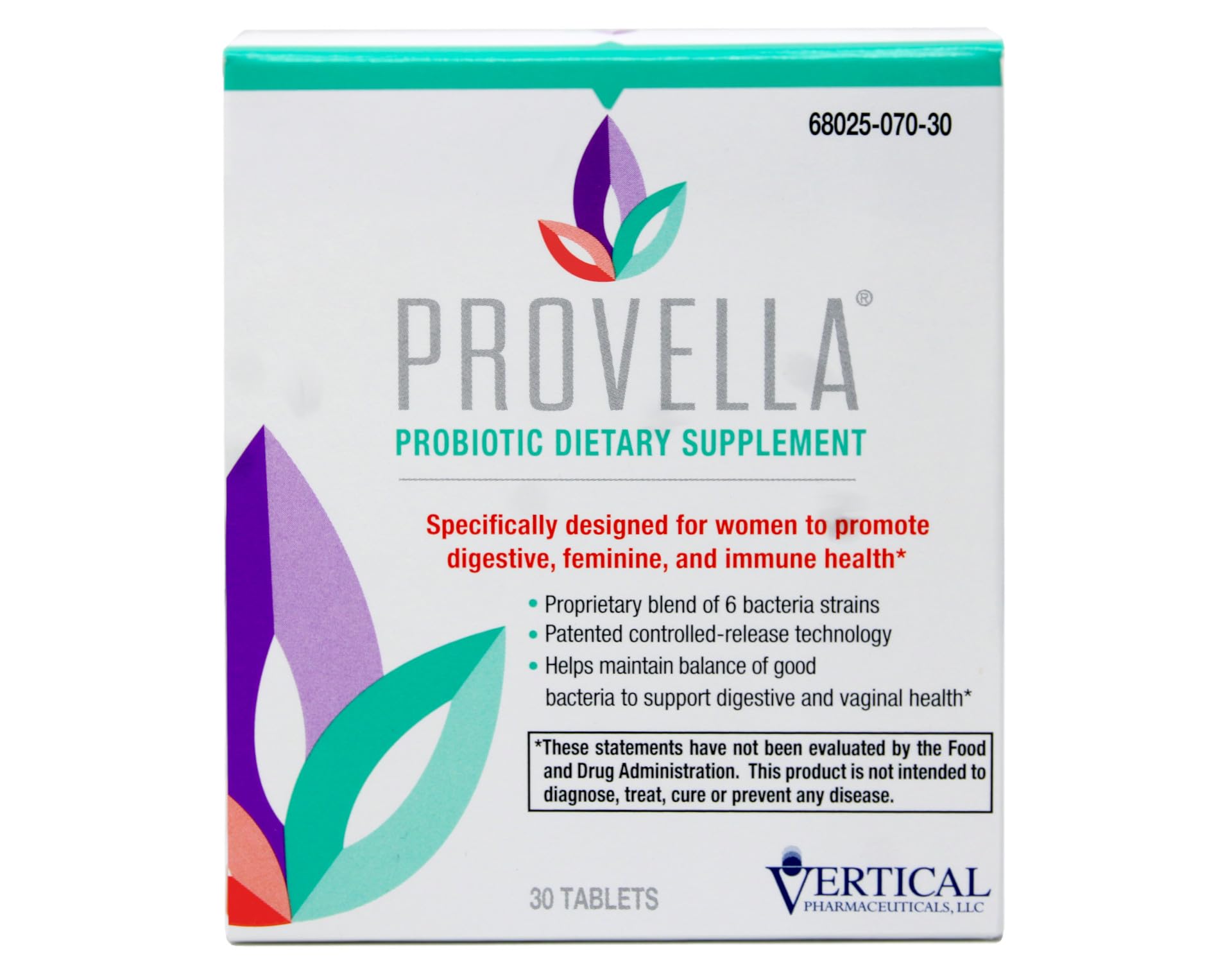 Provella Probiotic Dietary Supplement for Women: Supports Digestive, Feminine, and Immune Health, 30 Tablets