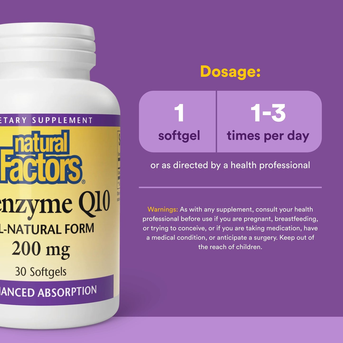 Natural Factors Coenzyme Q10 Softgel 30 Softgels