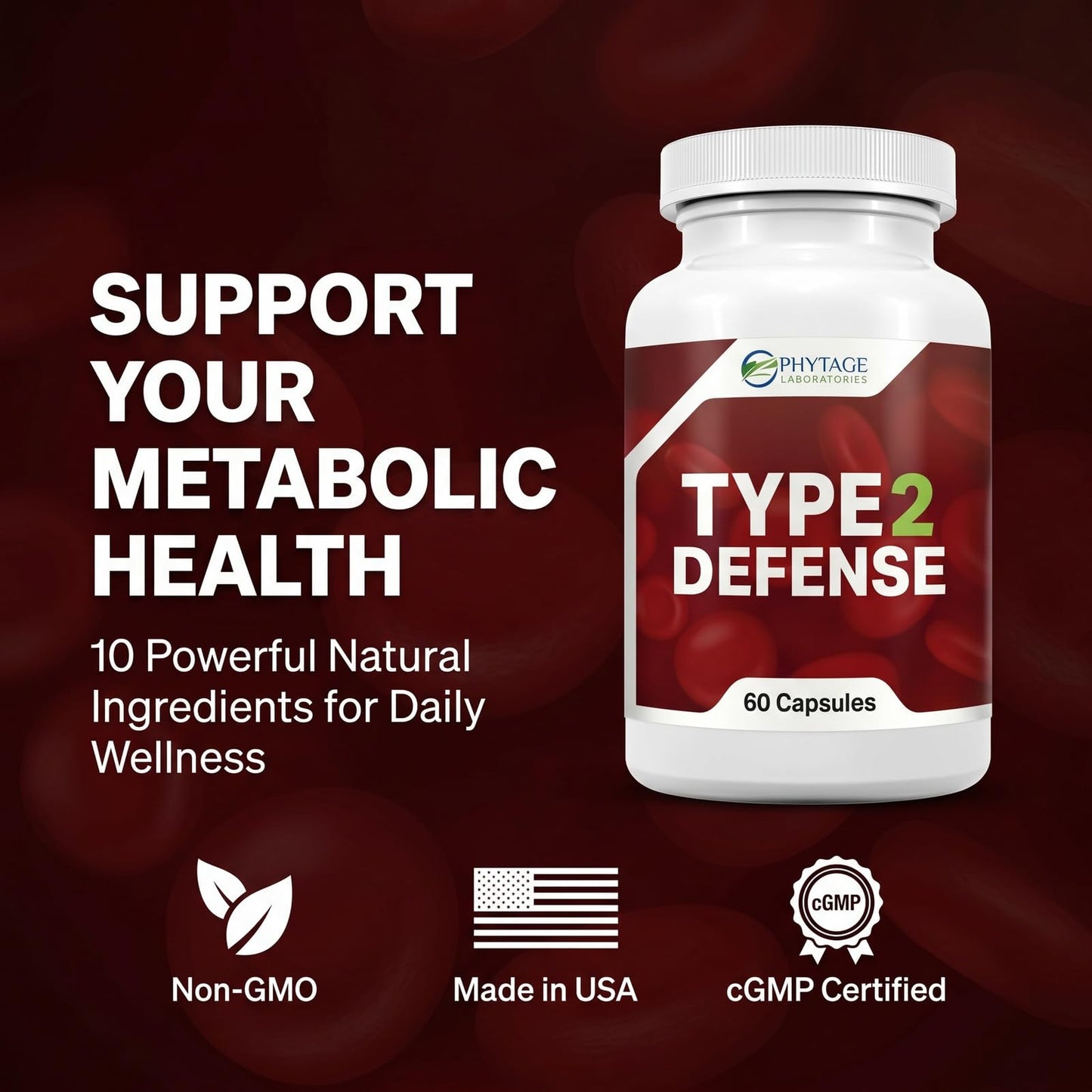 Phytage Labs Natural Blood Sugar Support Formula with Superfood Extracts and Minerals – Supports Natural Energy and Vitality Capsule, 60 Capsules