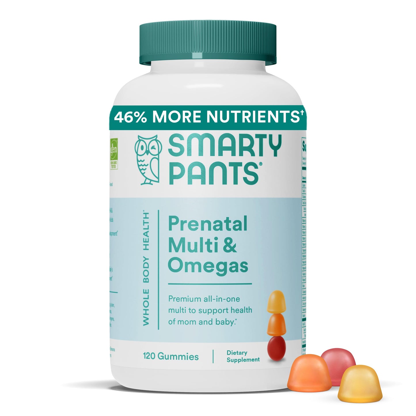 SmartyPants Organic Prenatal Vitamins for Women Multivitamin Gummies, 120 Count