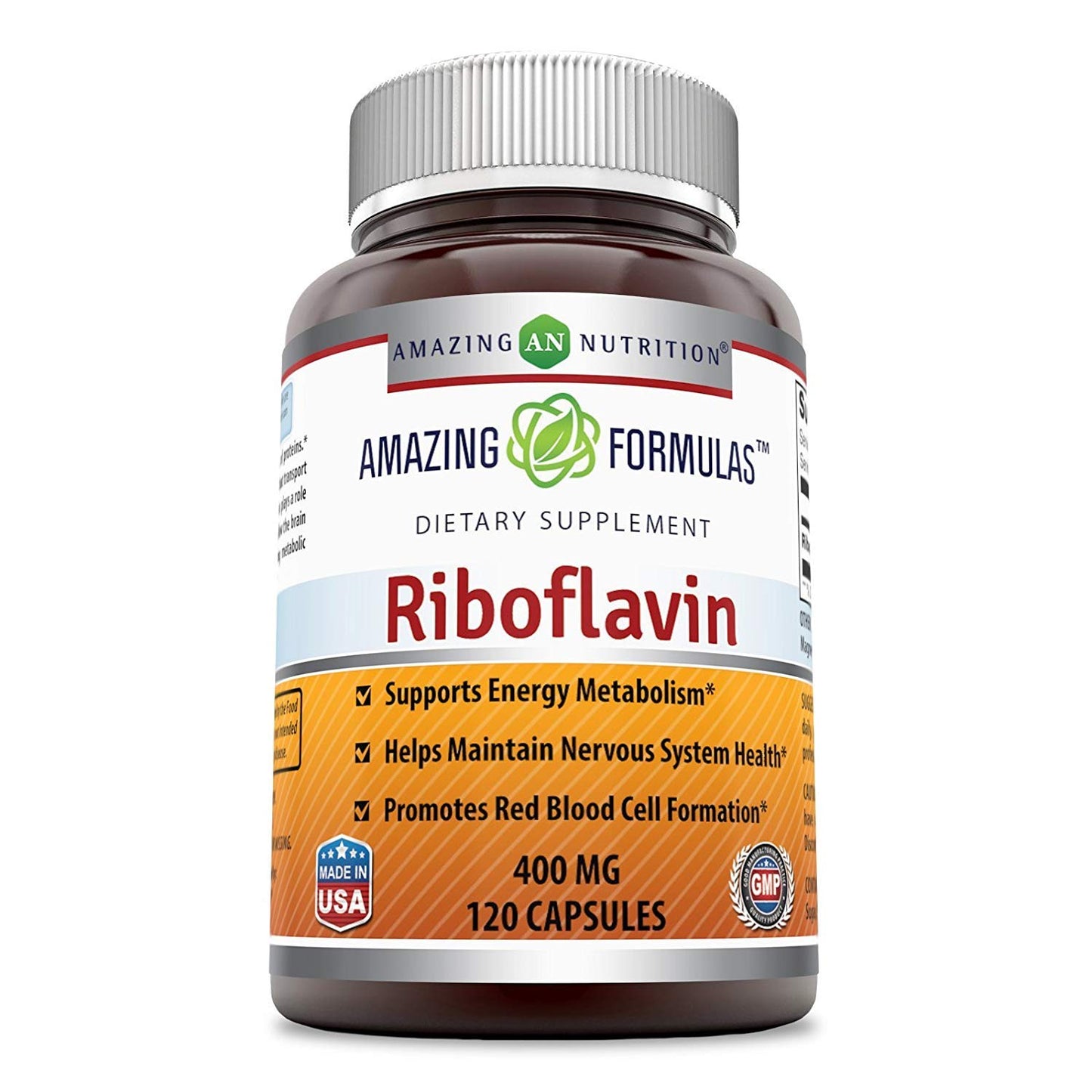 Amazing Nutrition Riboflavin 400 mg Vitamin B2 Supplement, 360 Capsules