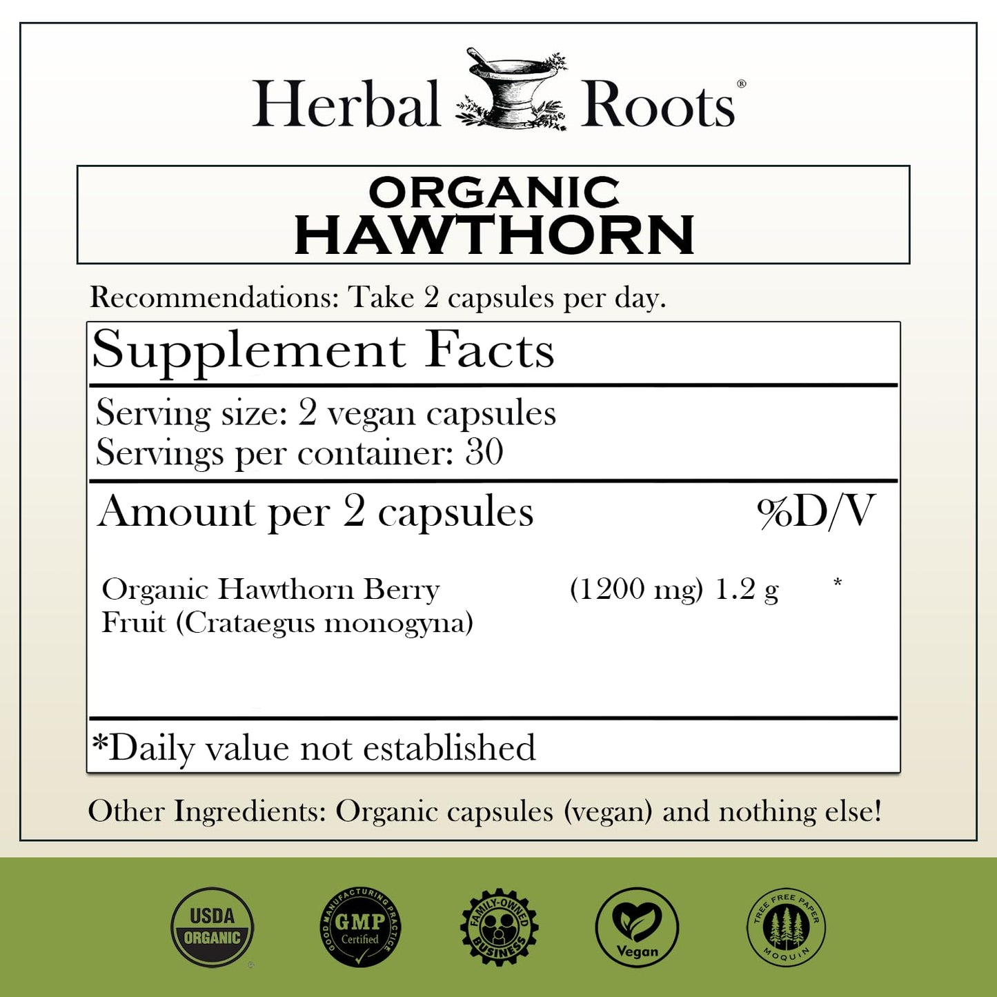 Herbal Roots Organic Men's Health Supplement Bundle Saw Palmetto, 8-Mushroom Blend, Hawthorn, Heart and Prostate Support Capsules, 180 Count