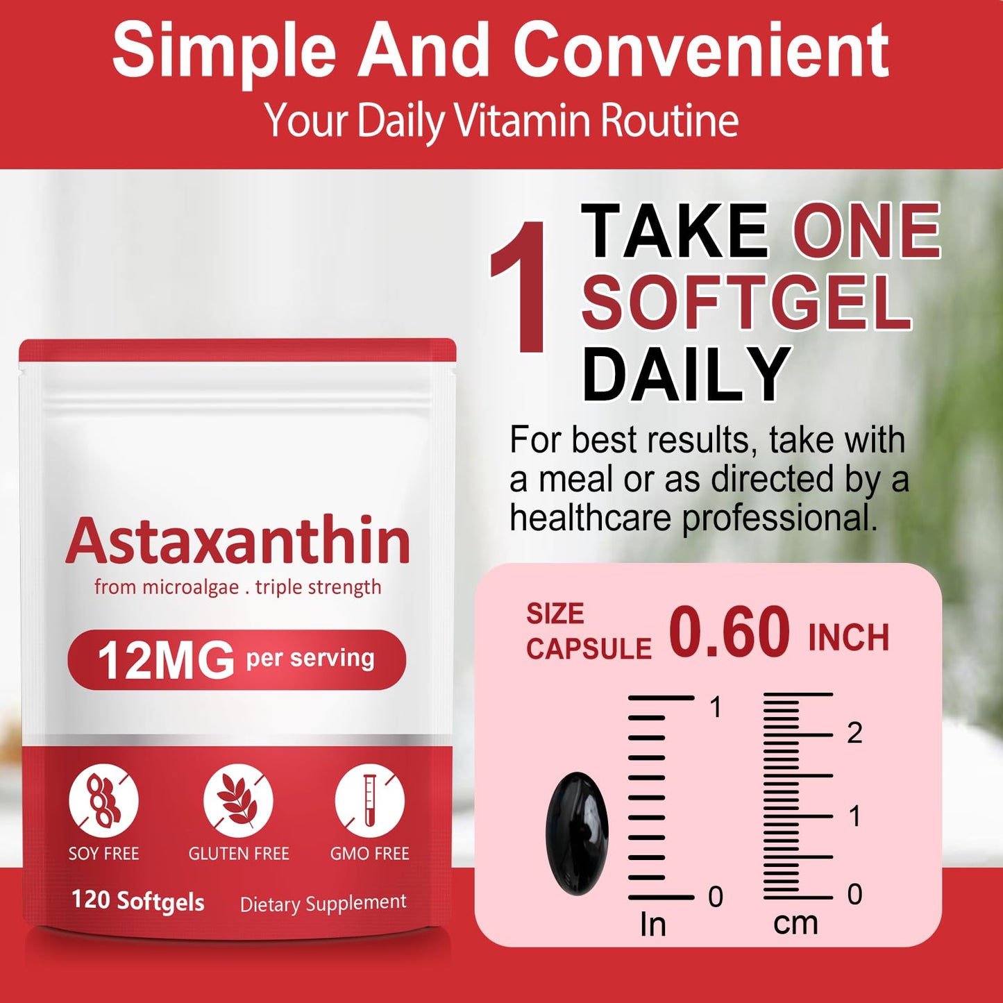 Buyourtaste Astaxanthin 12mg Softgels 120 Count