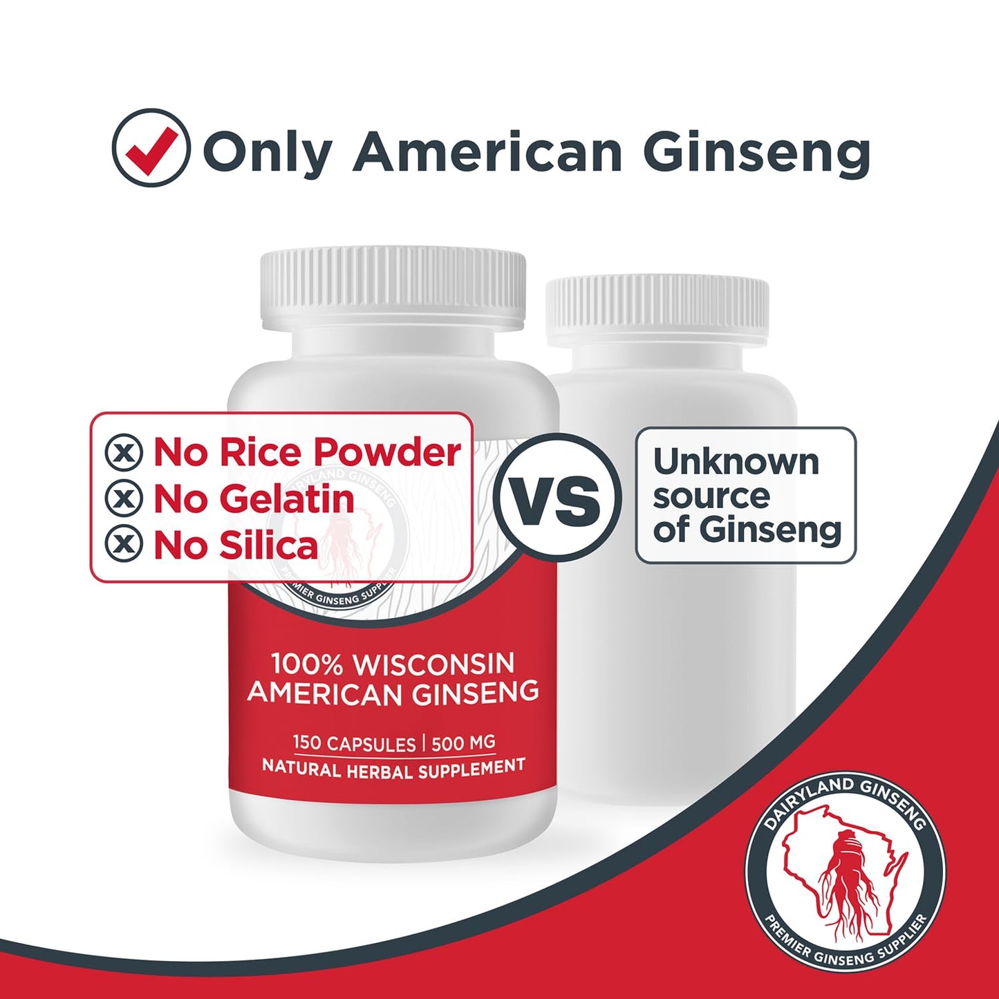 Dairyland Management LLC American Ginseng Capsules, 150 Count