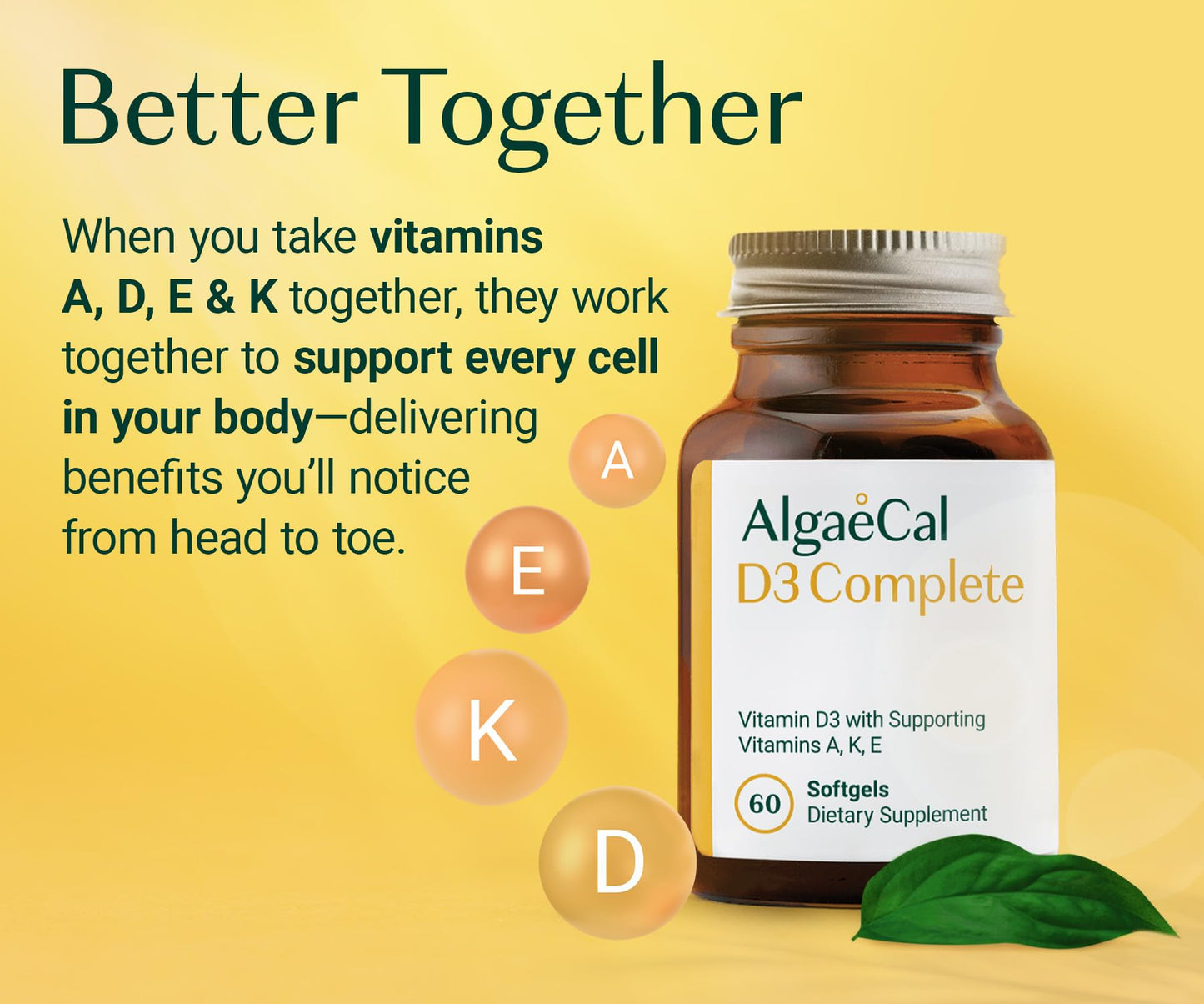 ALGAECAL 4-in-1 Vitamin D3 K2 Complete Softgels, 360 Count