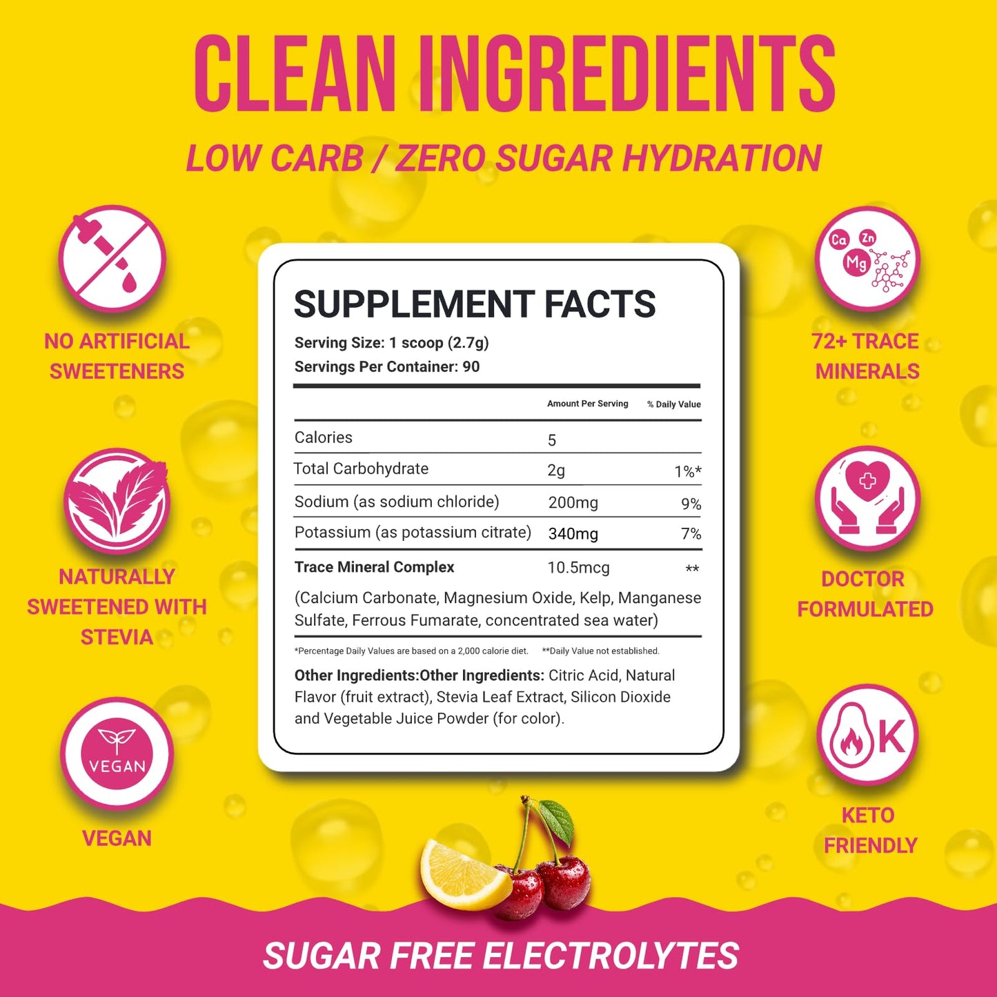 Dr. Price's Vitamins Electrolytes Powder, Cherry Lemonade, 8.5