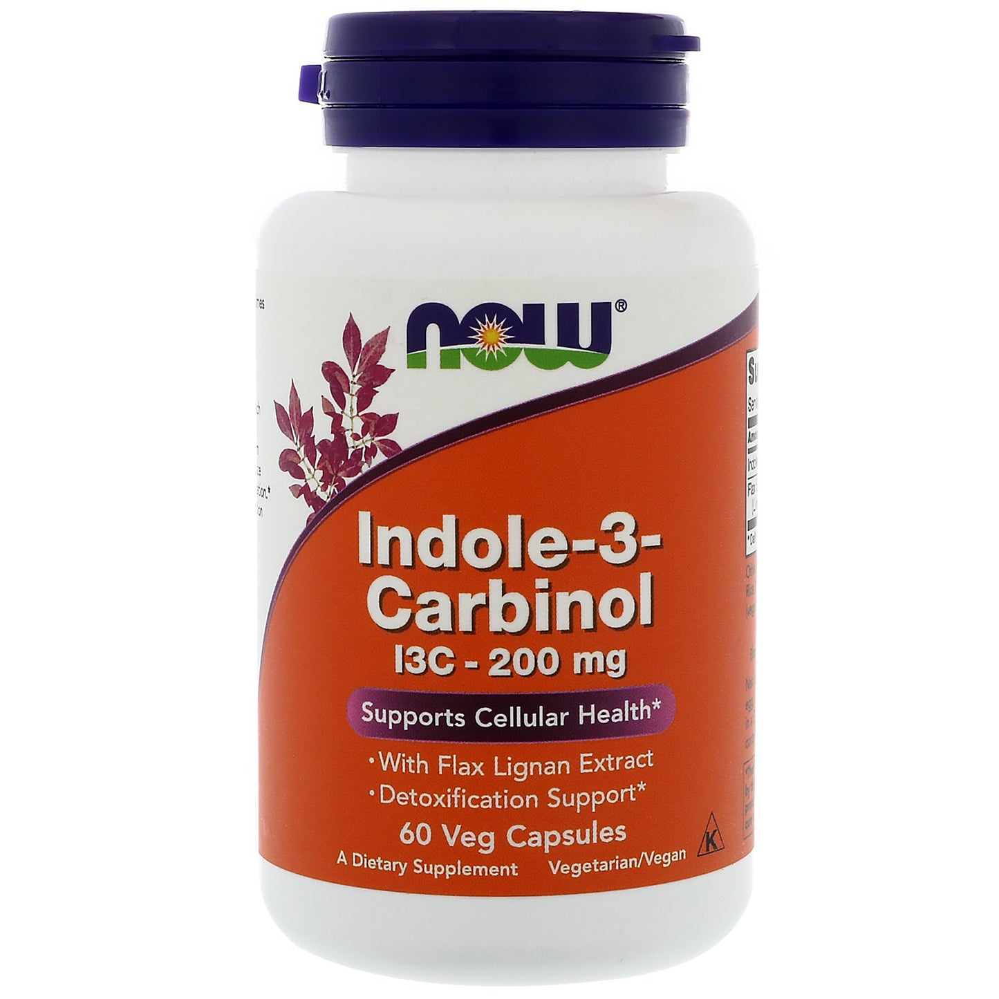 NOW Foods Indole-3-Carbinol (I3C) 200 mg Capsules, 60 Count