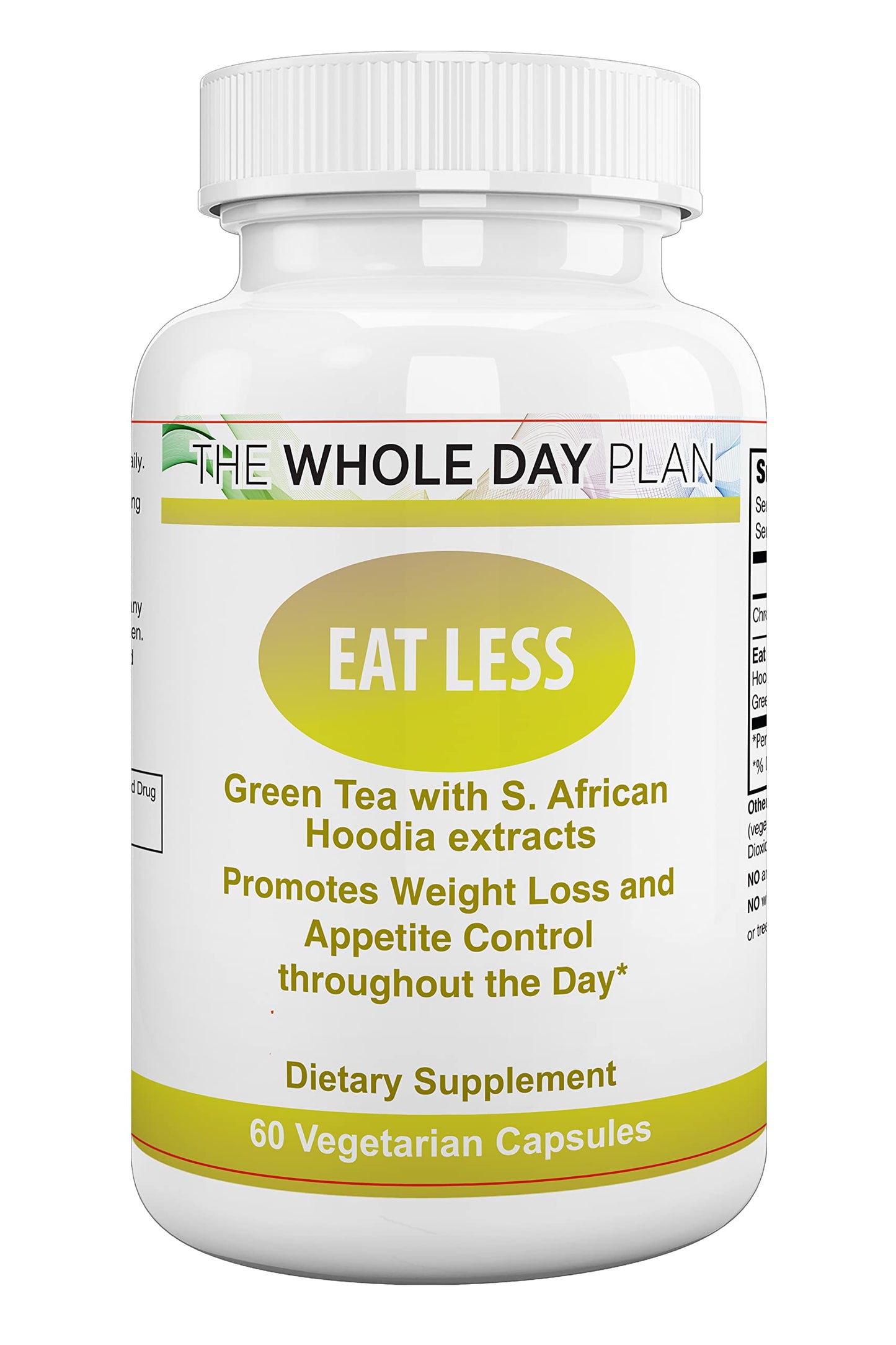 The WHOLE DAY Plan EAT Less - Weight Loss Pills for Women and Men That Works Fast - Appetite Suppressant Fat Burning Supplements, 60 Capsules