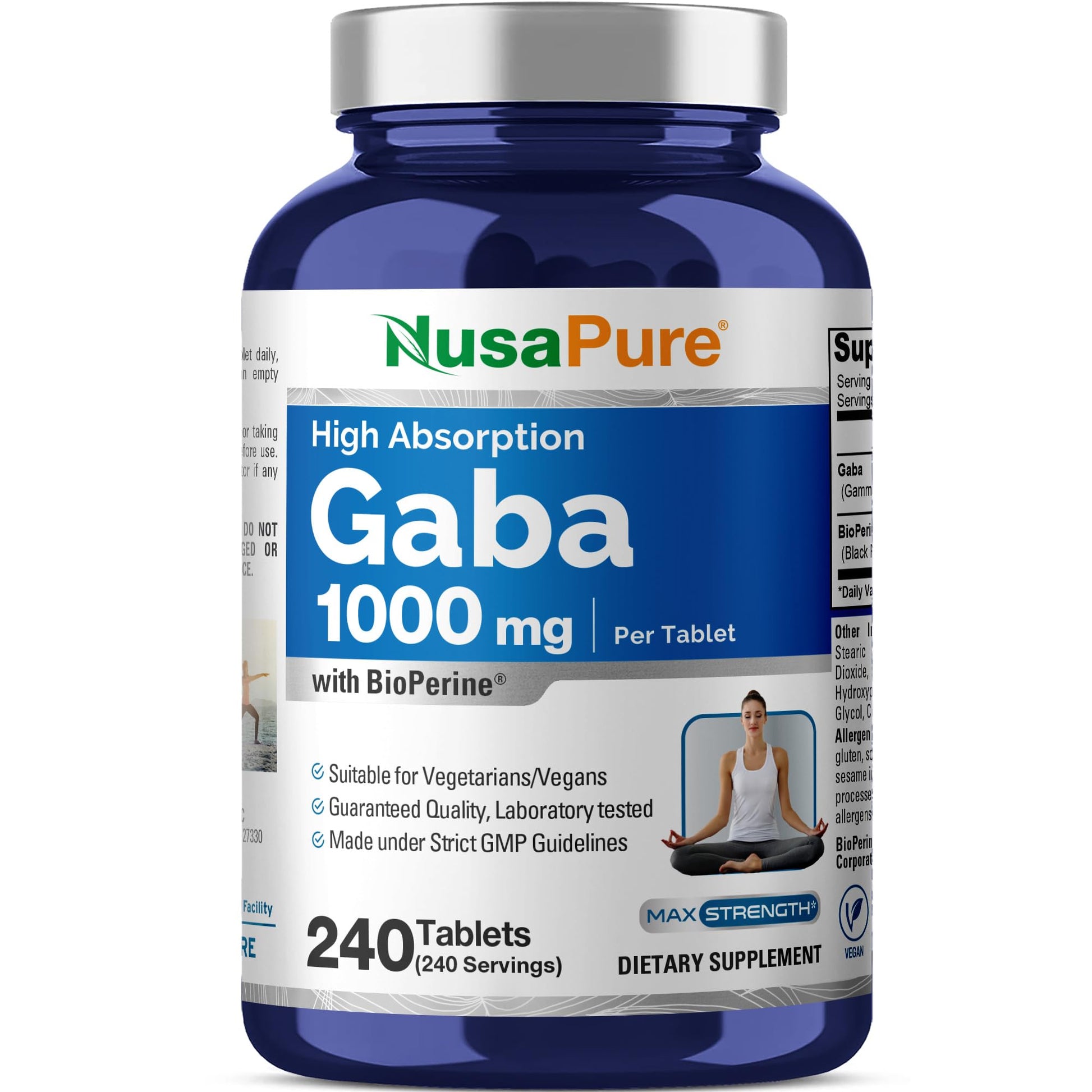 NusaPure GABA 1000mg Per Serving 240 Tablets