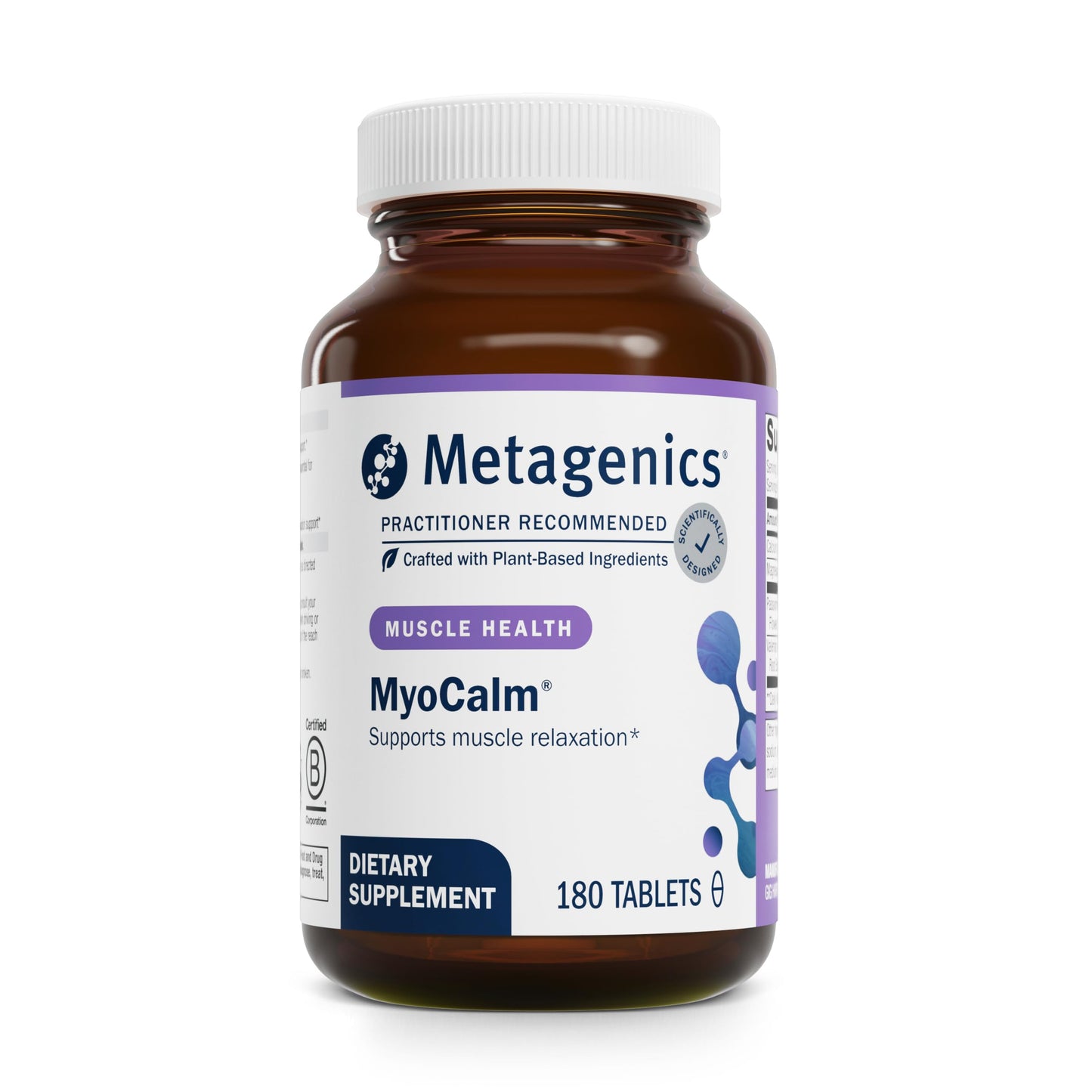 Metagenics MyoCalm Calcium & Magnesium Supplement for Muscle Relaxation with Passionflower & Valerian Root for Enhanced Absorption, Non-GMO, Gluten-Free & Vegetarian, 180 Tablets