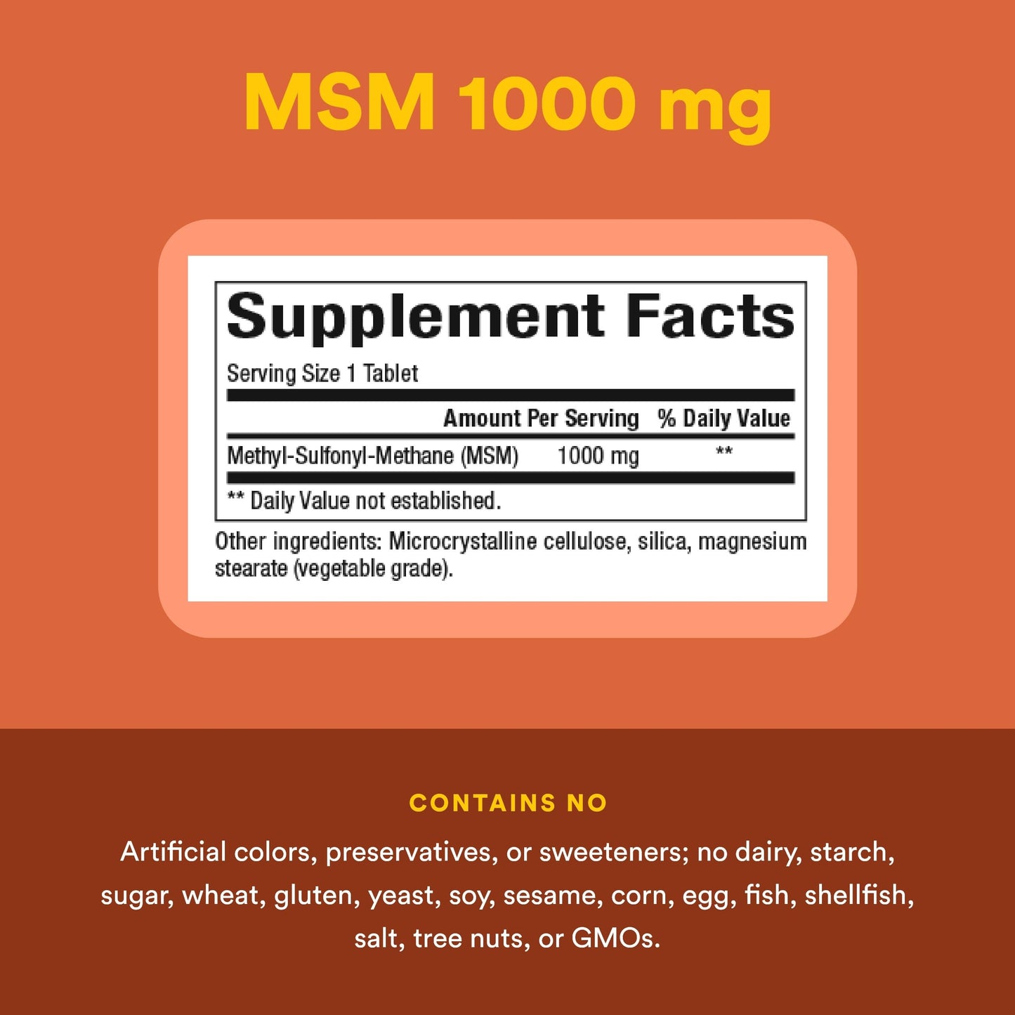 Natural Factors MSM 1000 mg Capsule, 90 Capsules
