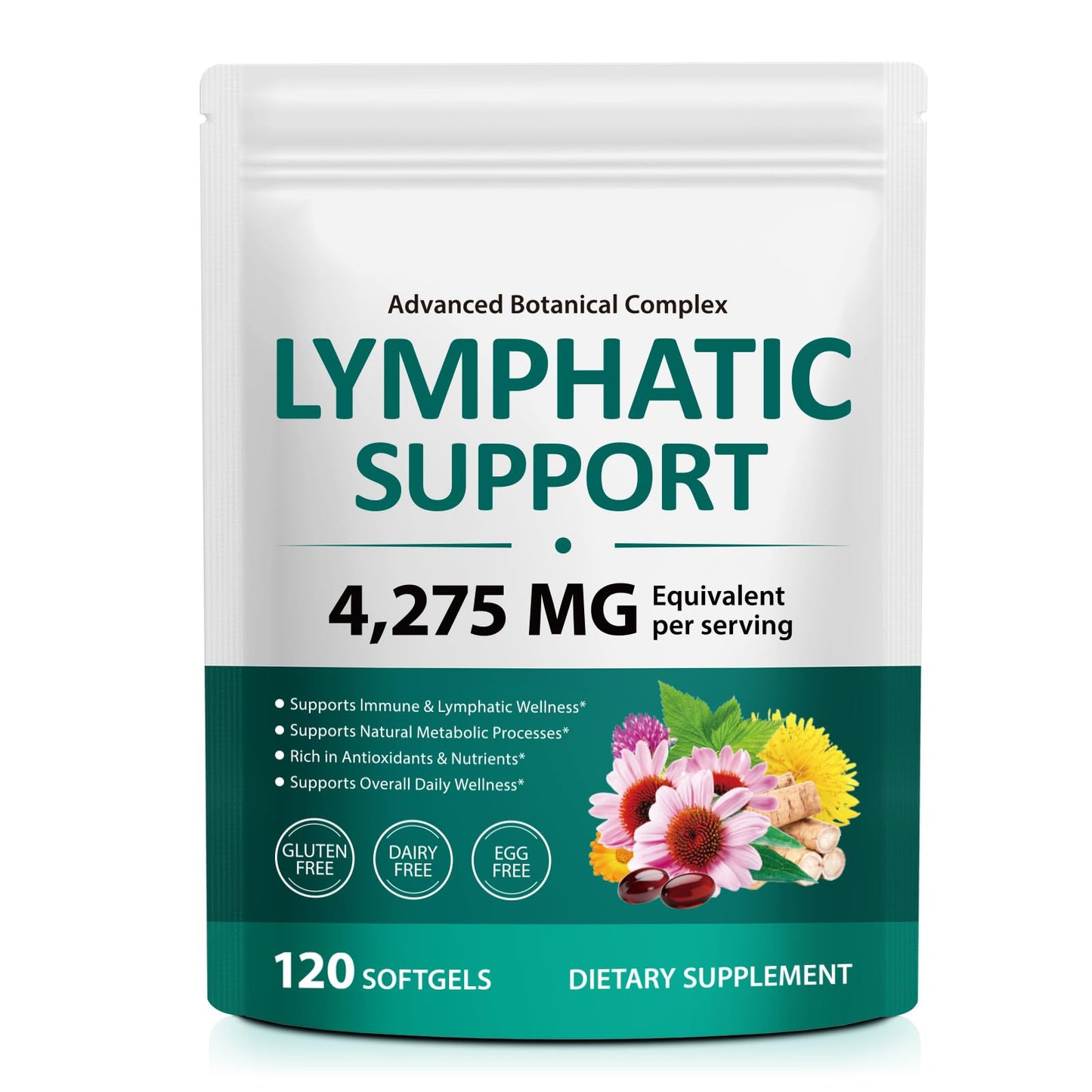 LTQXGT Lymphatic Support Supplement Softgels 120