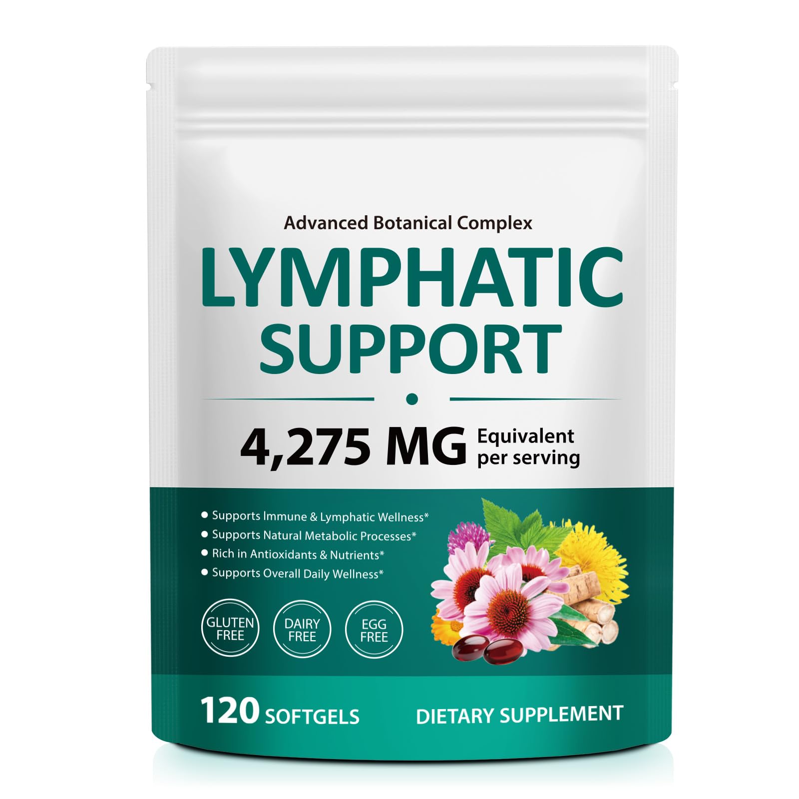 LTQXGT Lymphatic Support Supplement Softgels 120