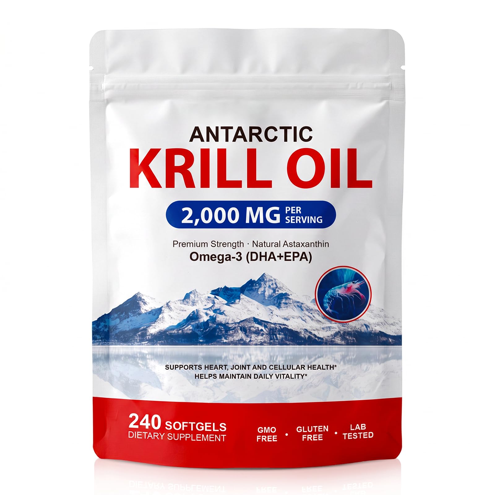 Tiuedu Antarctic Krill Oil Supplement Softgels 240