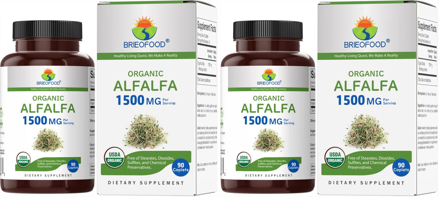 Brieofood Organic Alfalfa 1500mg, 180 Tablets