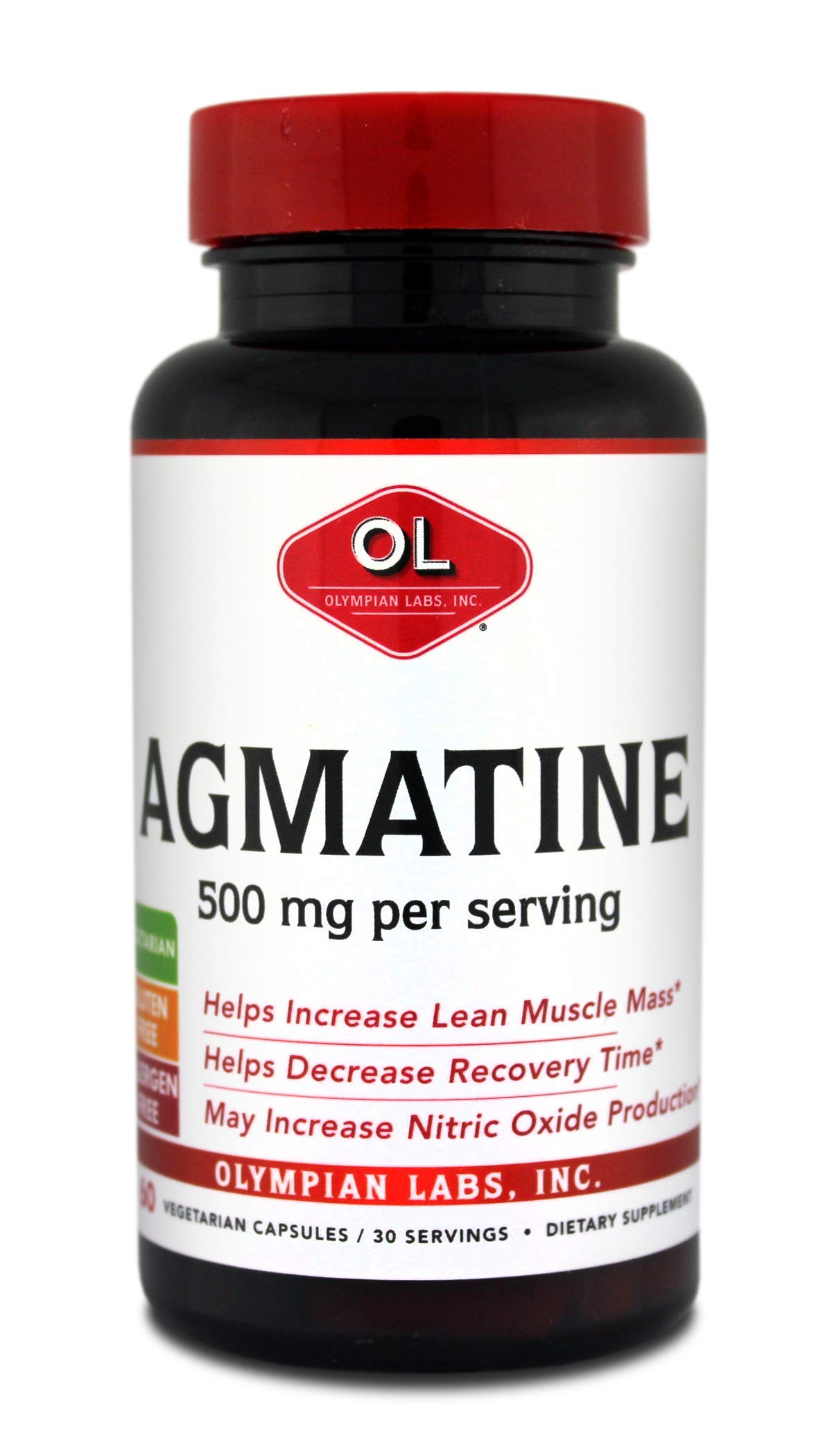 Olympian Labs Agmatine 500 mg per Serving Capsules, 60 Count